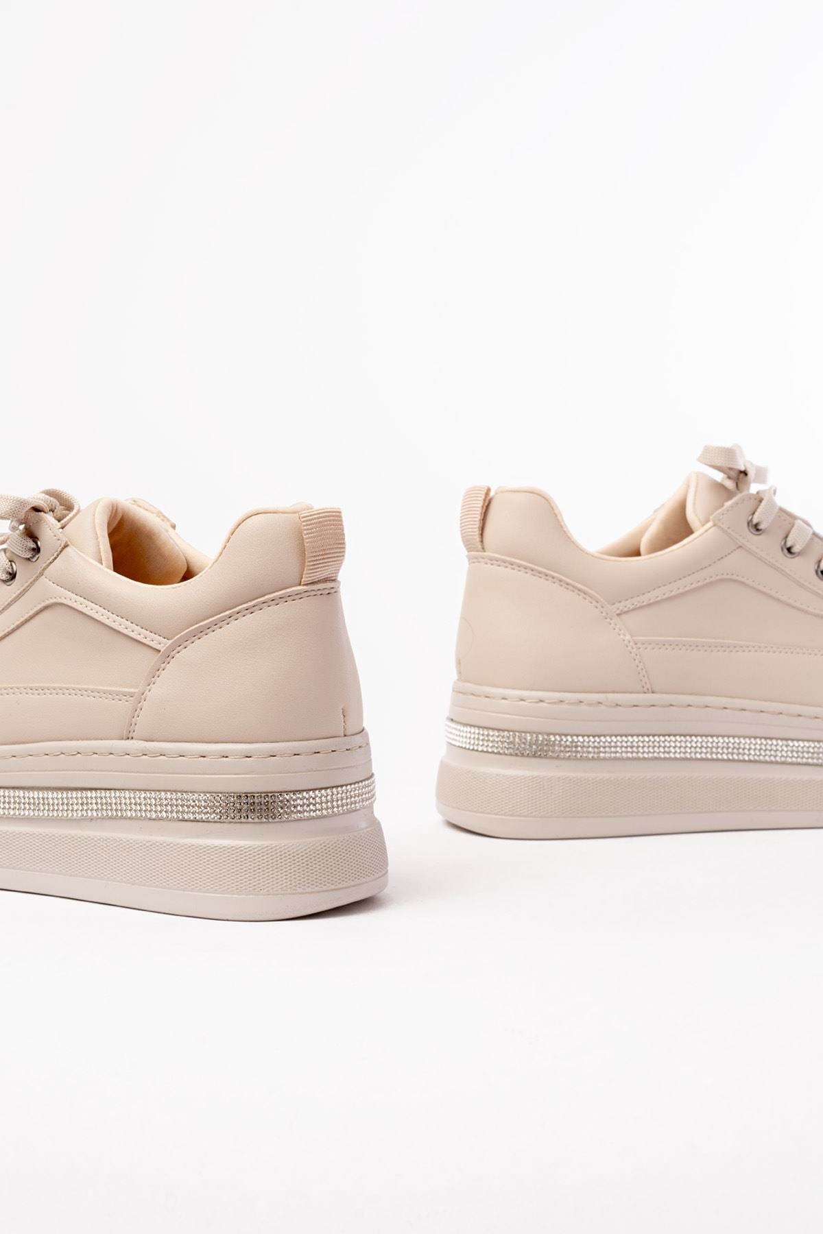 Senvia Kadın Nut Taş Aksesuarlı Spor Ayakkabı