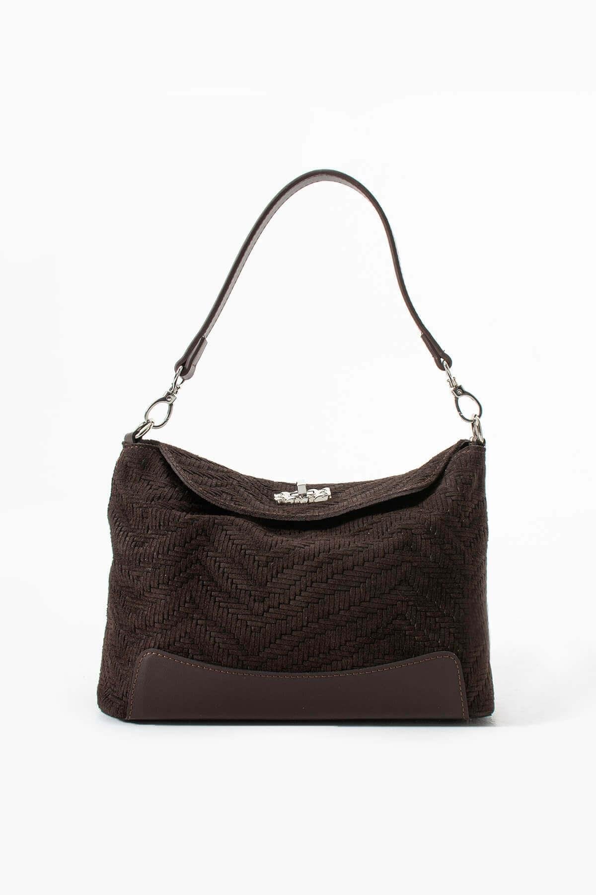 GAIREA Hakiki Süet Deri Kadın Omuz Çantası