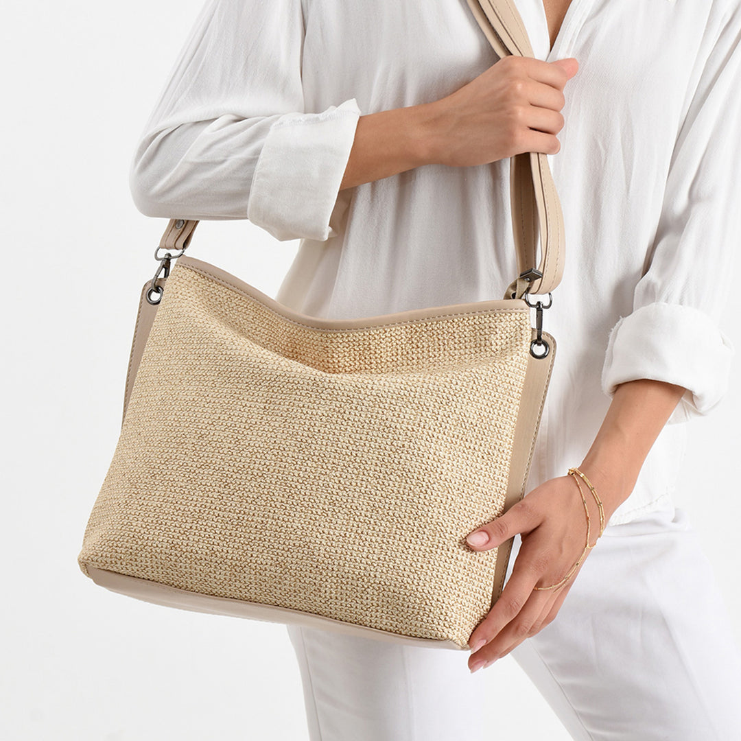 Goes Kadın Hakiki Deri Hasır Omuz Çantası