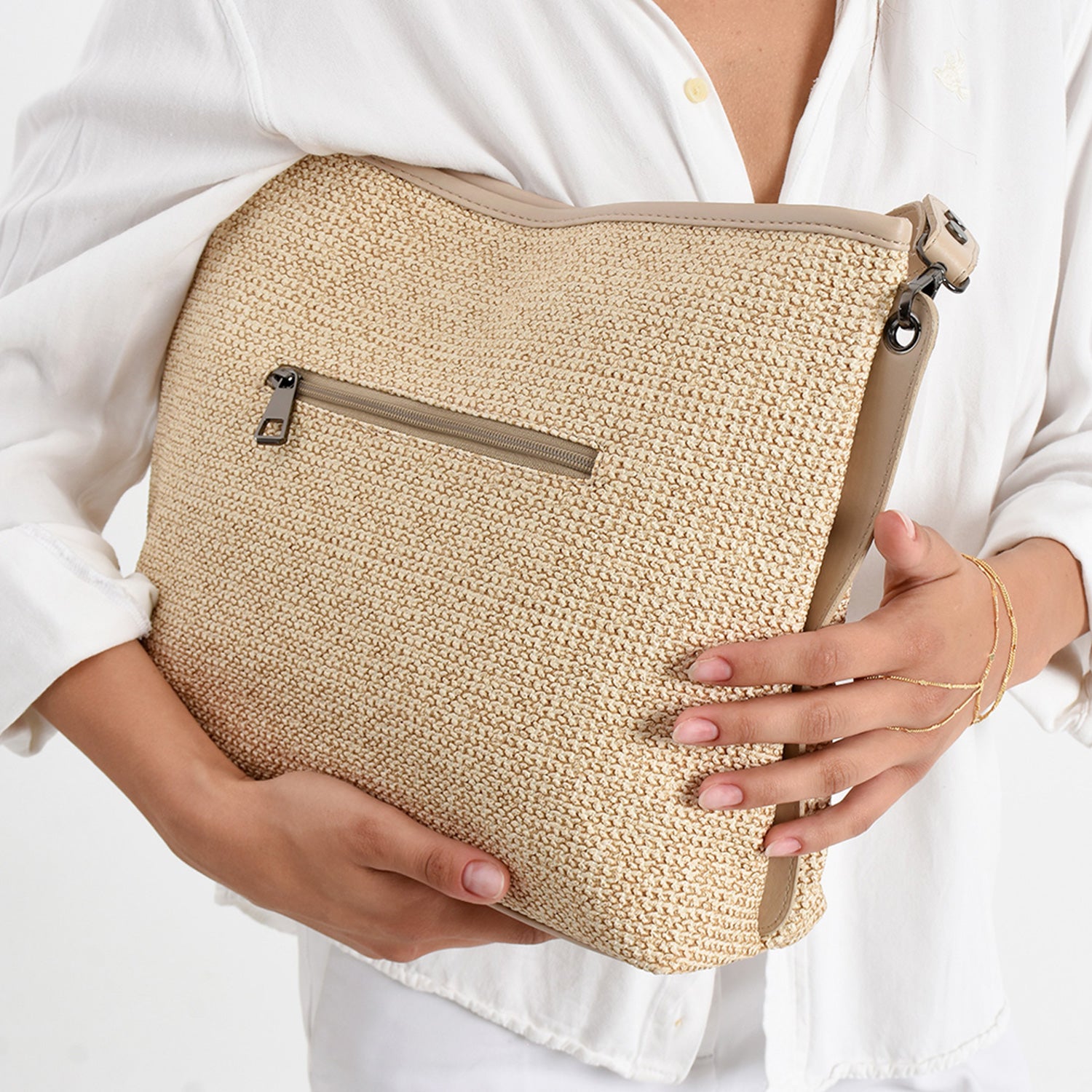 Goes Kadın Hakiki Deri Hasır Omuz Çantası