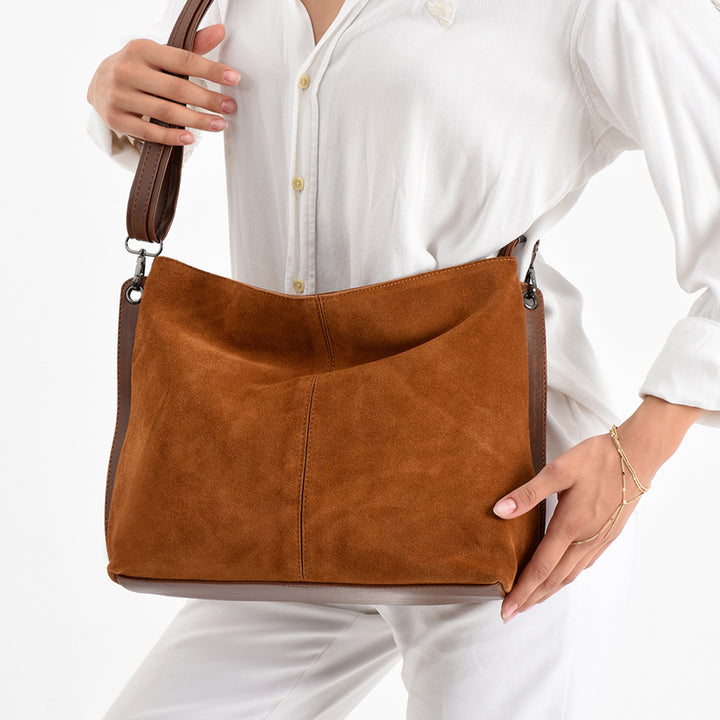 Goes Kadın Hakiki Süet Deri Omuz Çantası