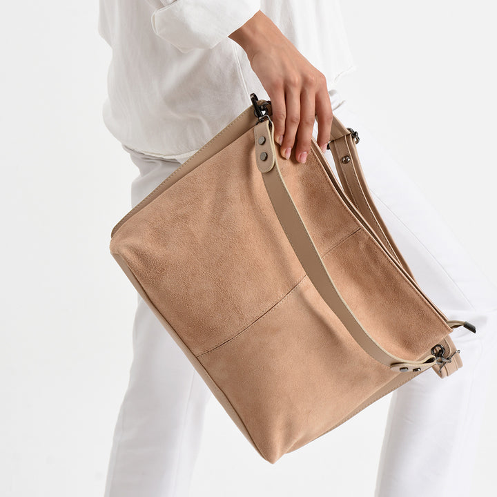 Goes Kadın Hakiki Süet Deri Omuz Çantası