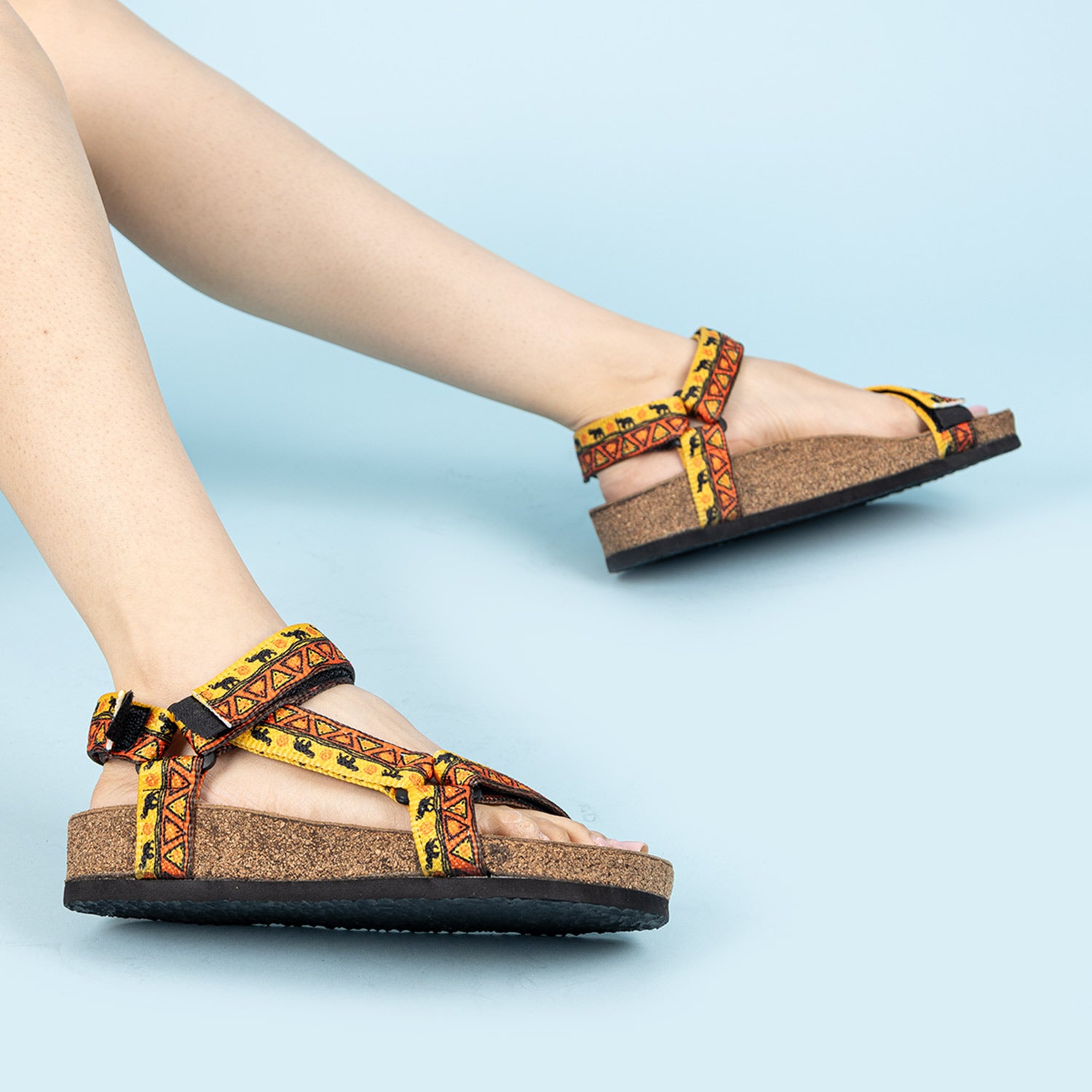 Hanson Kadın Mantar Taban Turuncu Sarı Sandalet