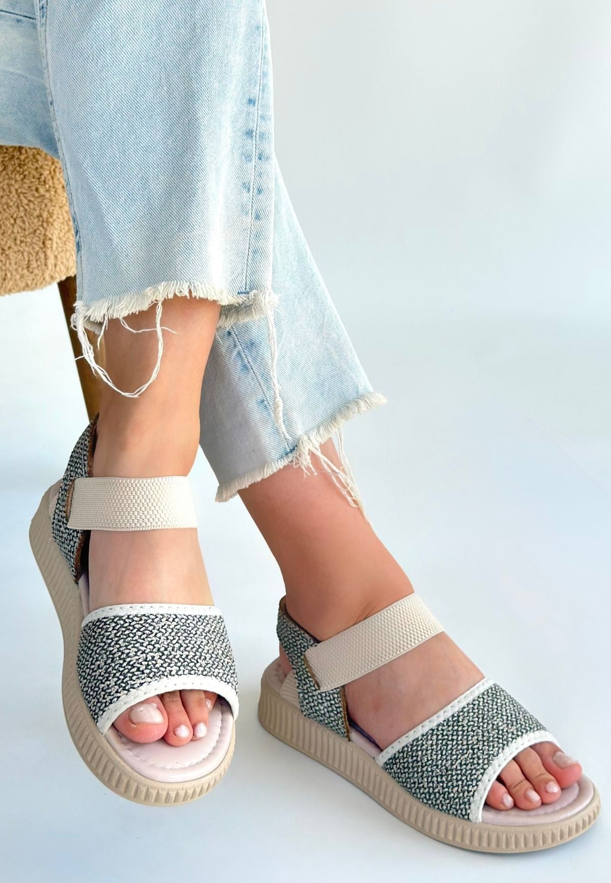 Jake Kadın Yeşil Hasır Sandalet