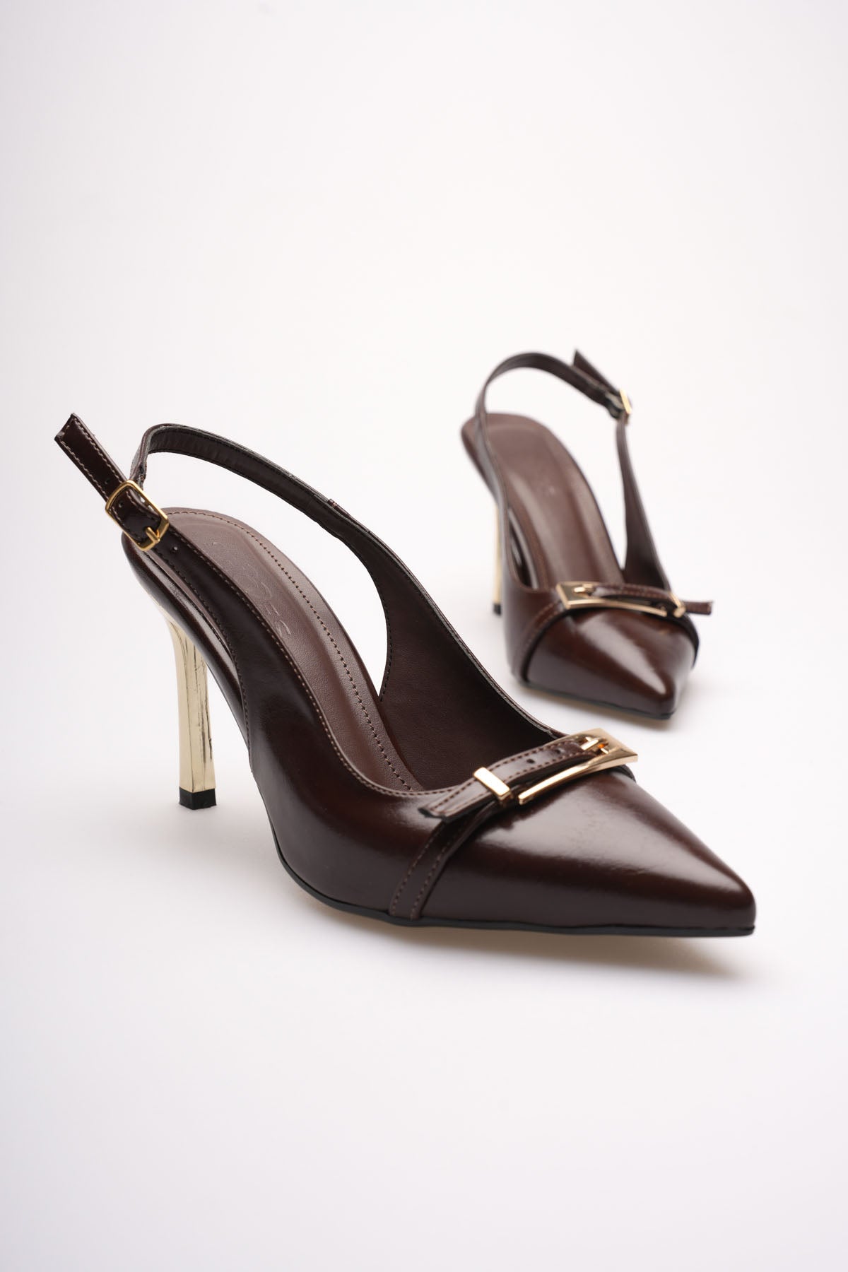 Osvera Kadın Acı Kahve Tokalı Topuklu Ayakkabı