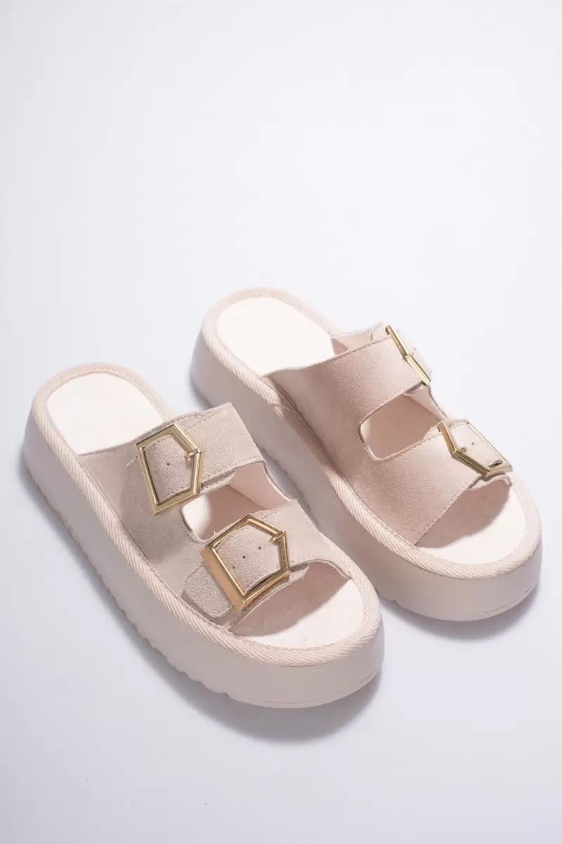 Sode Kadın Bej Günlük Terlik TR19MY02B