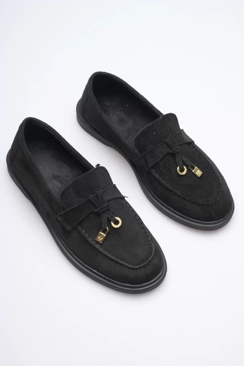 Ardelle Kadın Siyah Süet Loafer Ayakkabı