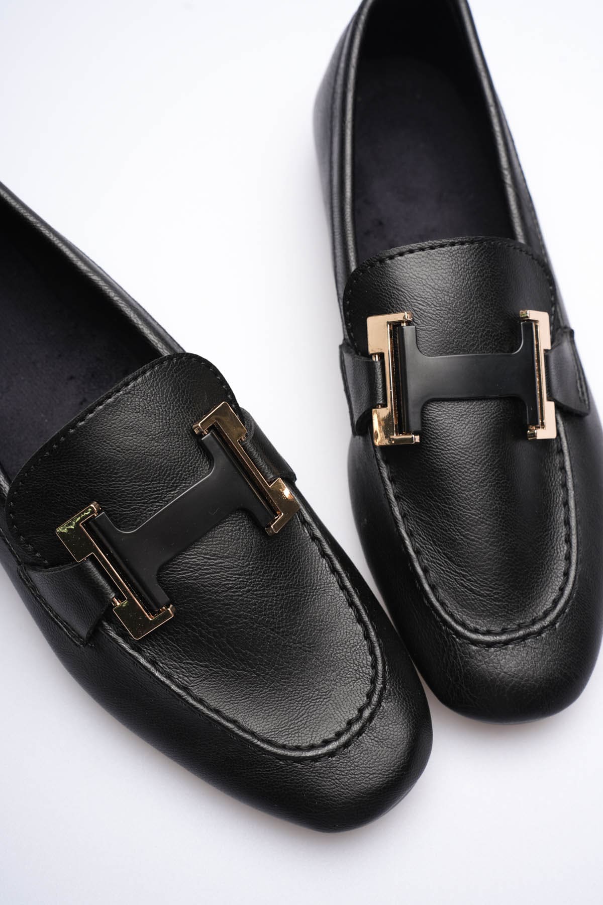 Orvyn Kadın Siyah Tokalı Babet Ayakkabı