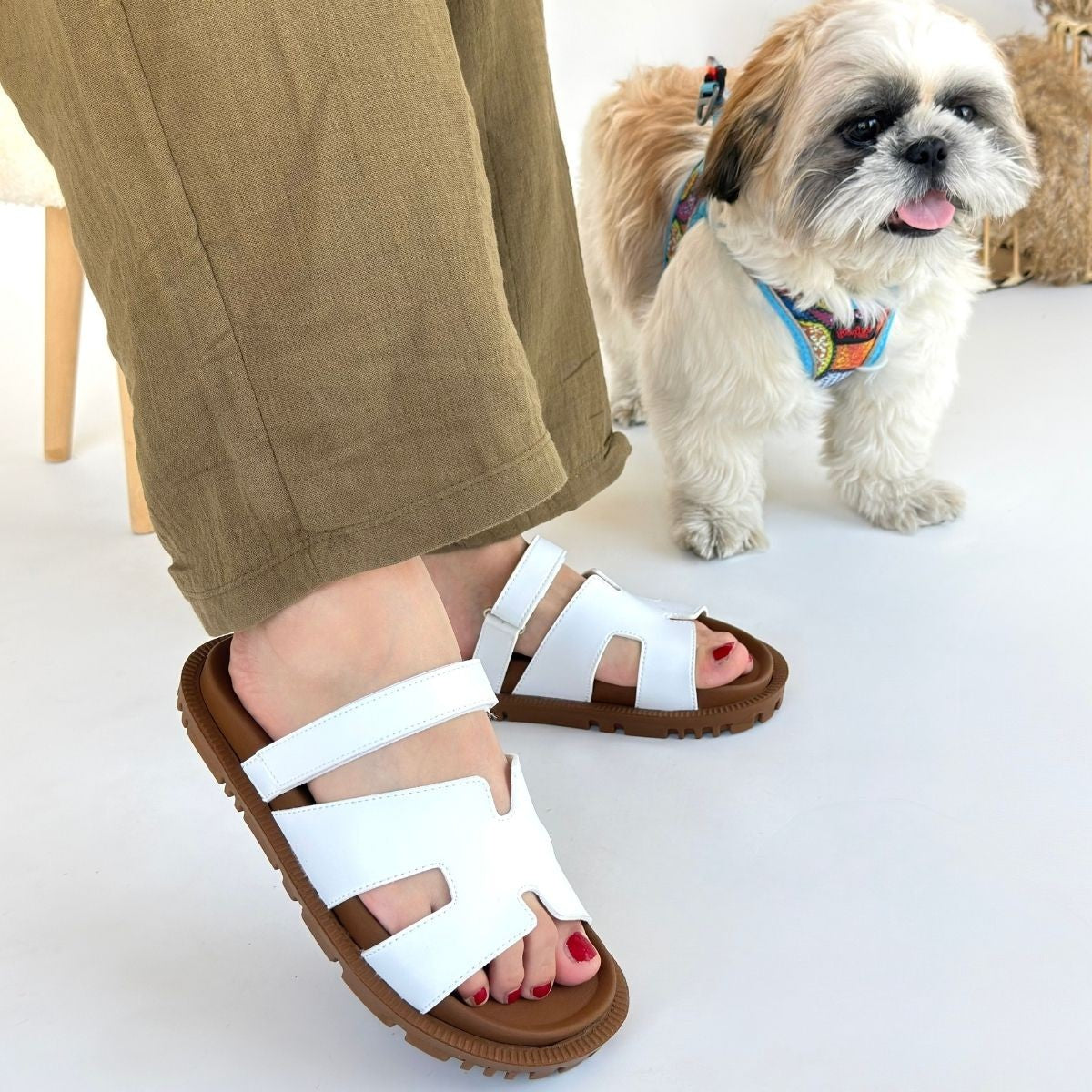 Kooni Kadın Beyaz Terlik