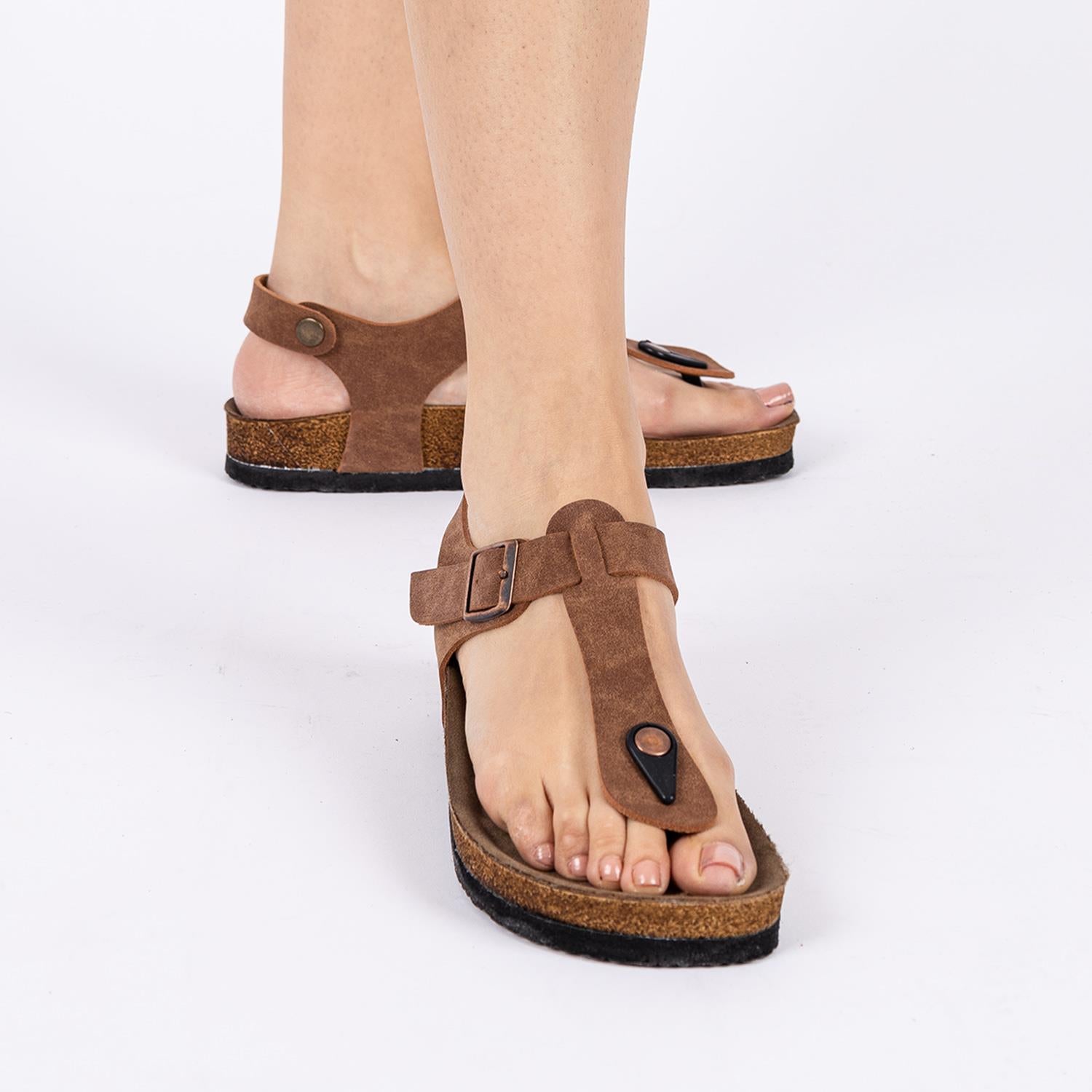 Larindo Kadın Taba Süet Parmak Arası Terlik