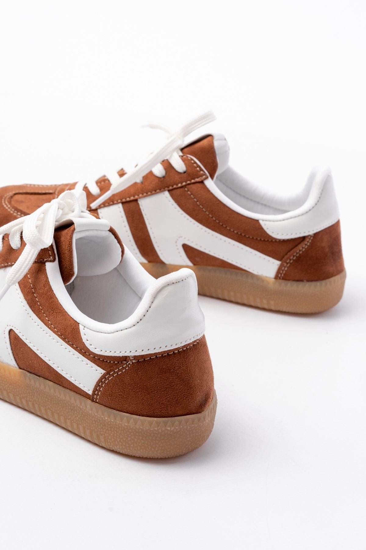 Pangma Kadın Taba Süet Bağcıklı Spor Ayakkabı