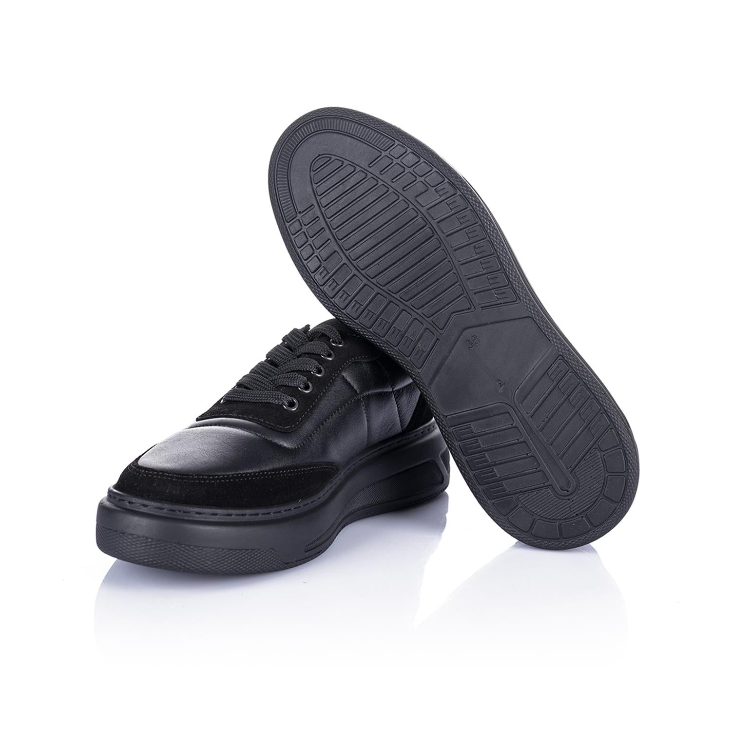 Mabel Kadın Hakiki Deri Süet Detaylı Siyah Spor Ayakkabı