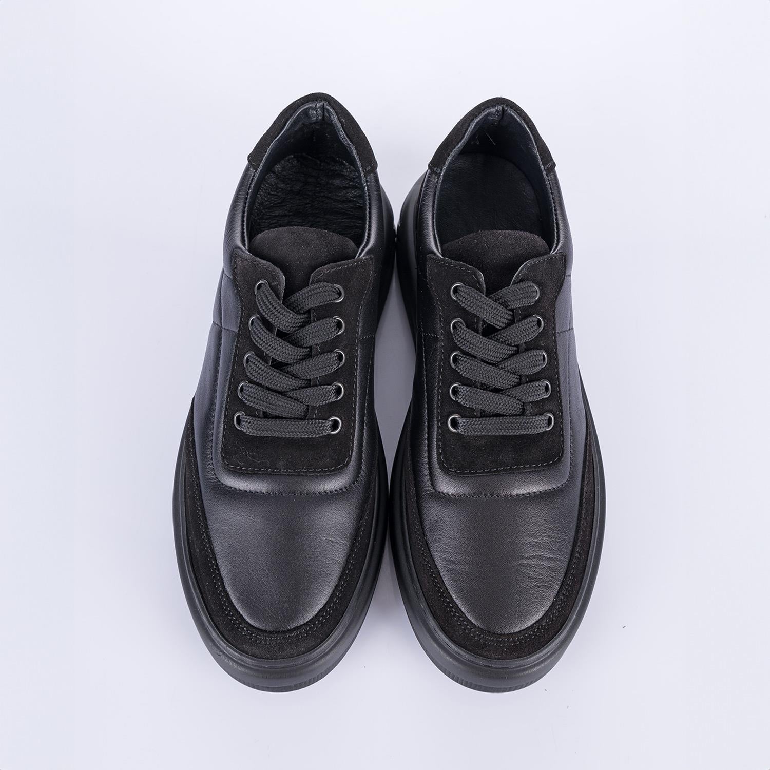 Mabel Kadın Hakiki Deri Süet Detaylı Siyah Spor Ayakkabı