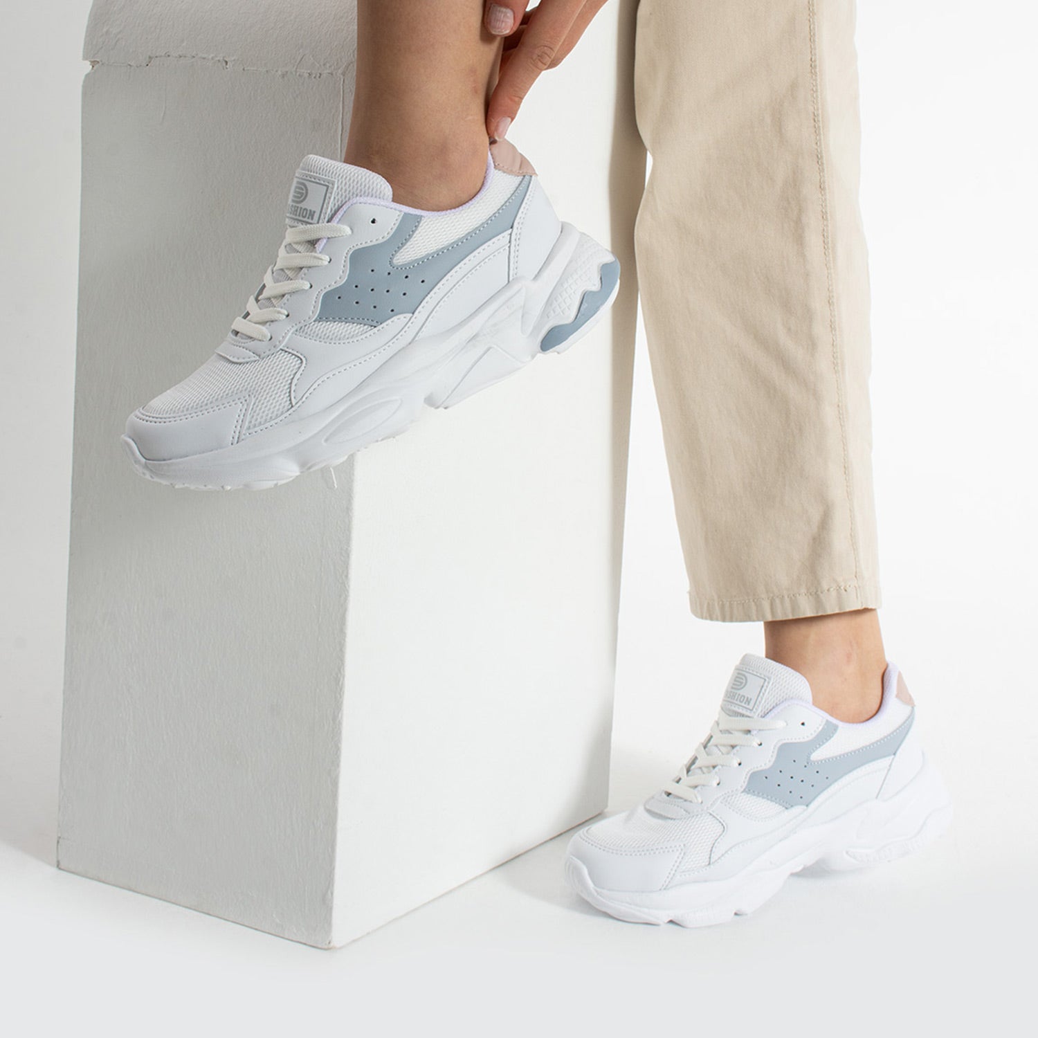 Marten Kadın Beyaz Mavi Pudra Günlük Spor Ayakkabı