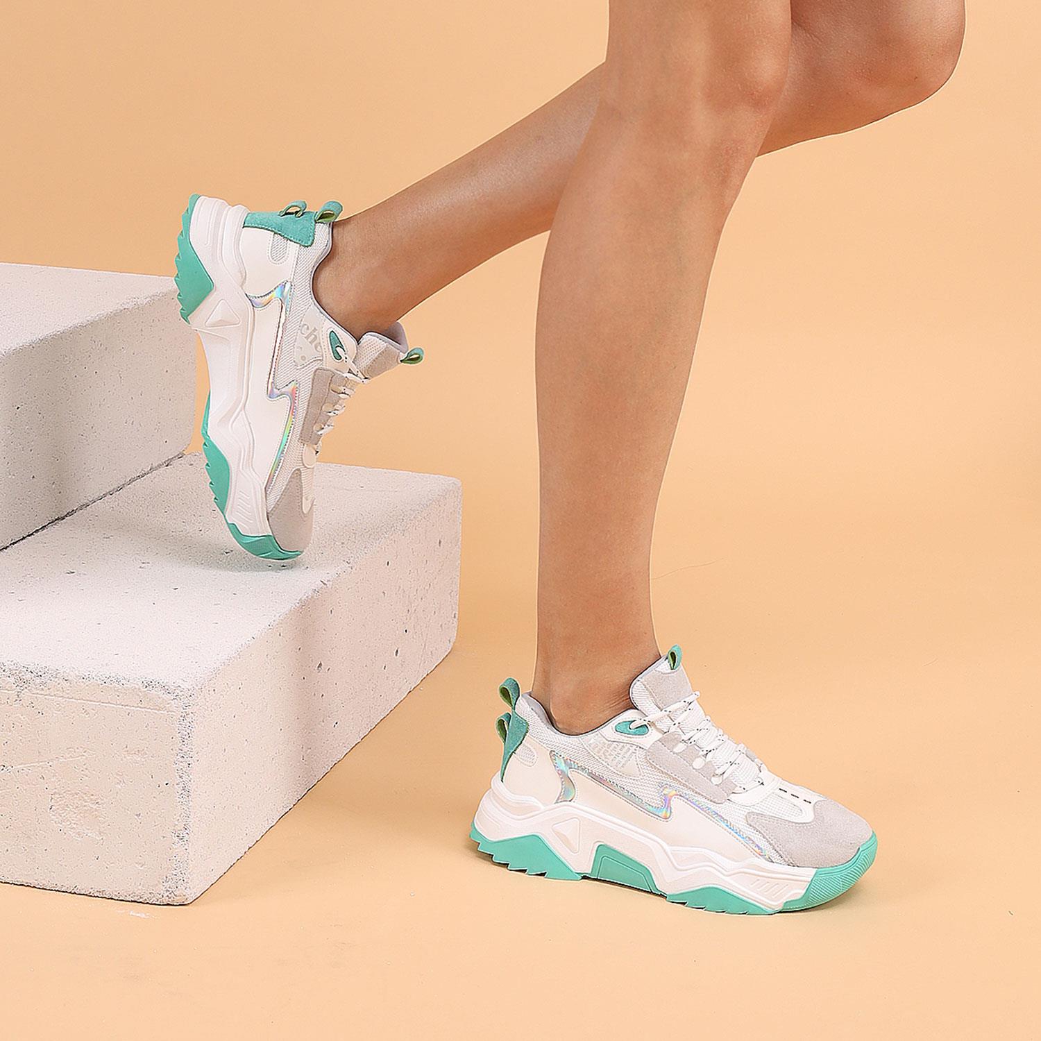 Metrum Kadın Beyaz-Yeşil Spor Ayakkabı