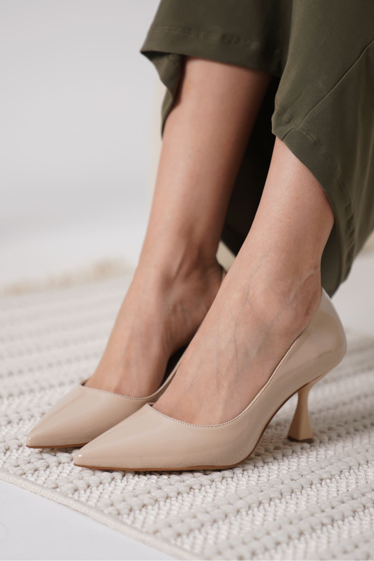 Monica Nude Rugan Kadın Stiletto Topuklu Ayakkabı