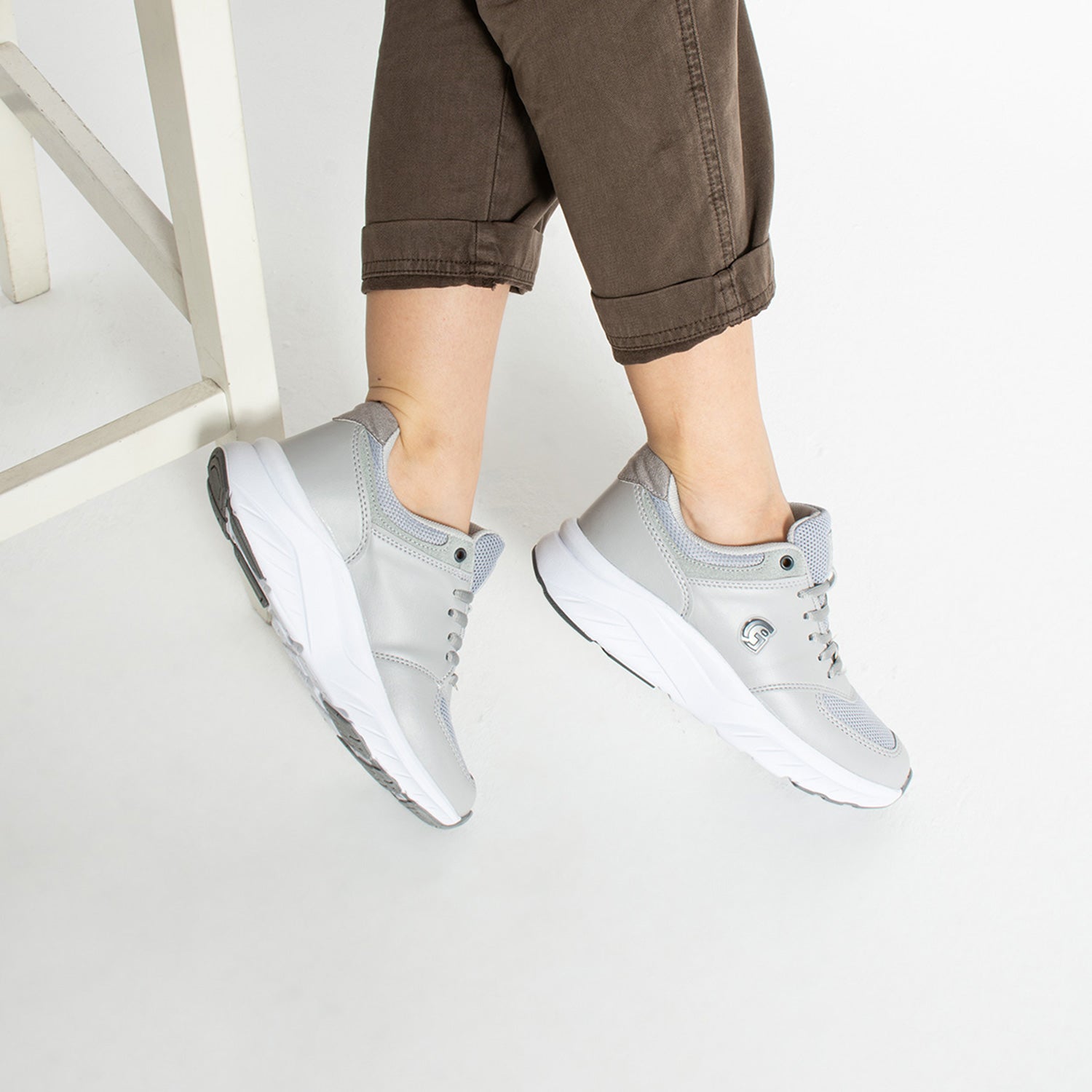 Nesra Kadın Günlük Beyaz Gri Spor Ayakkabı