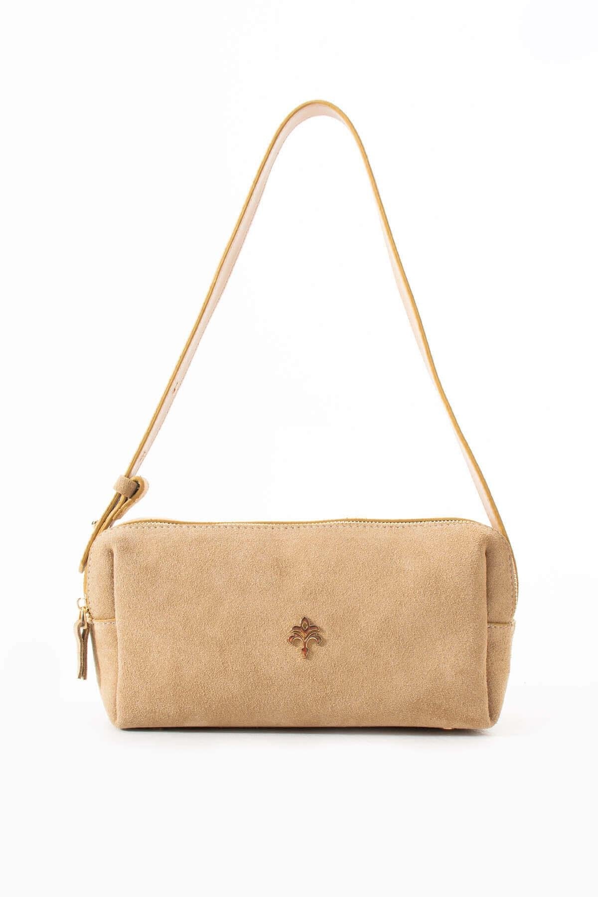 NIREYA Hakiki Süet Deri Kadın Omuz Çantası