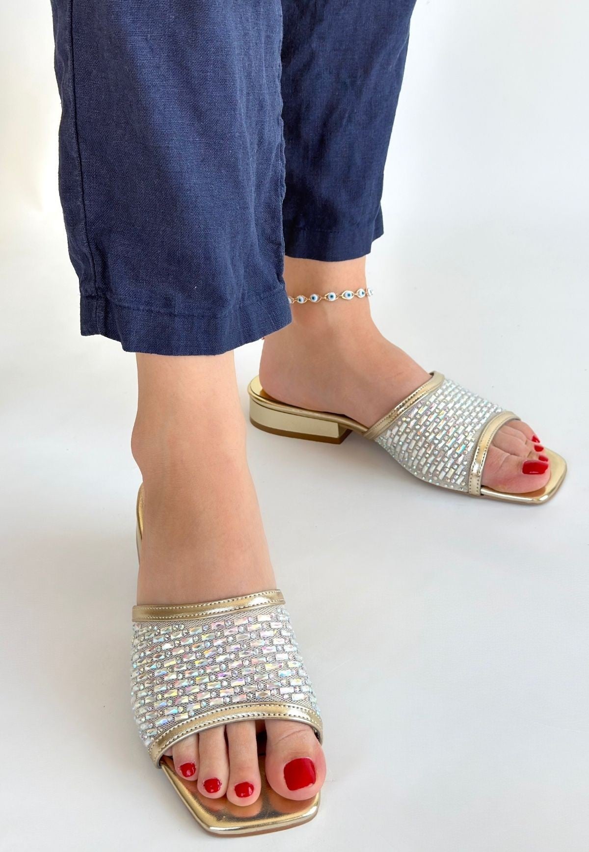 Ortu Kadın Gold İşlemeli Terlik