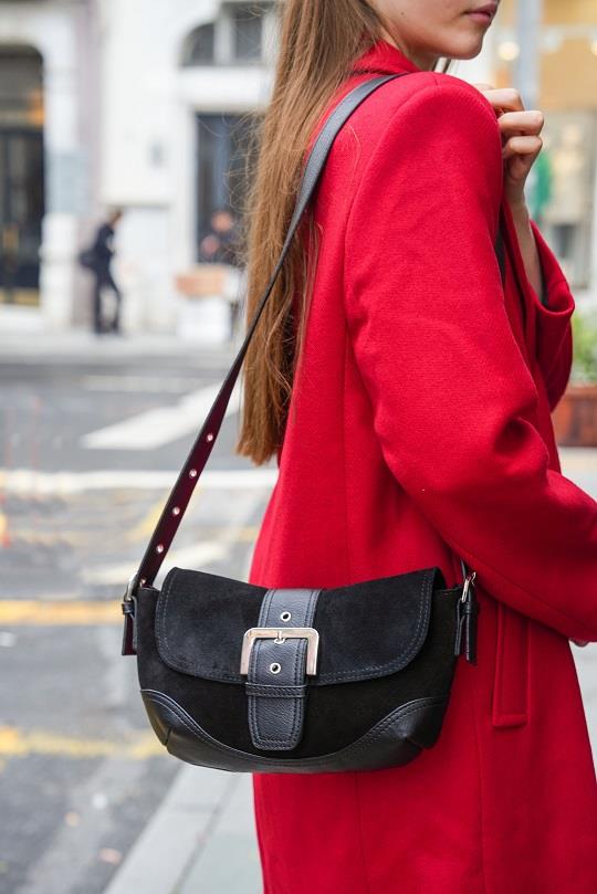 Ourea Kadın Hakiki Süet Omuz Çantası