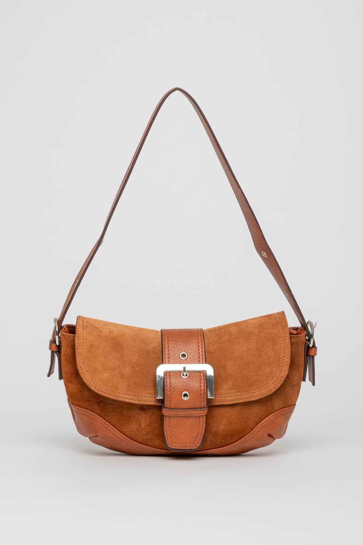 Ourea Kadın Hakiki Süet Omuz Çantası