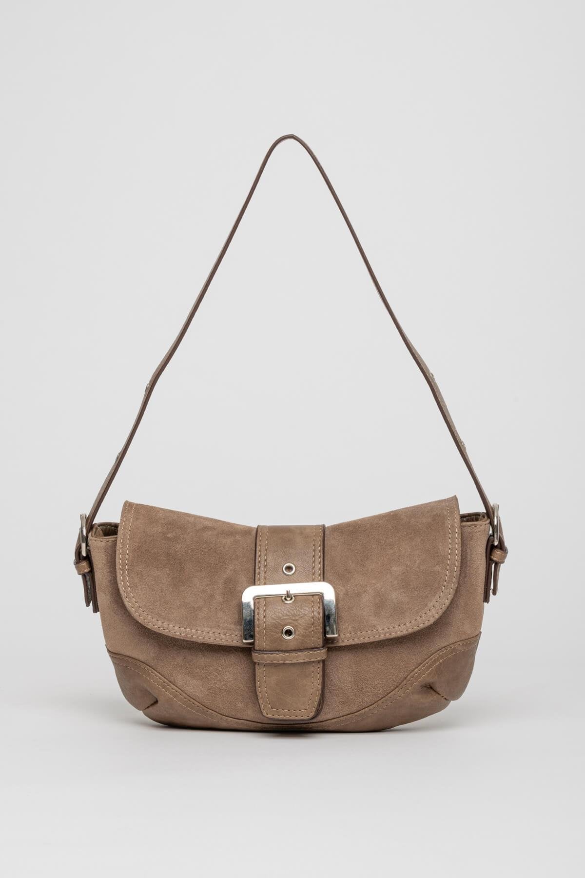 Ourea Kadın Hakiki Süet Omuz Çantası