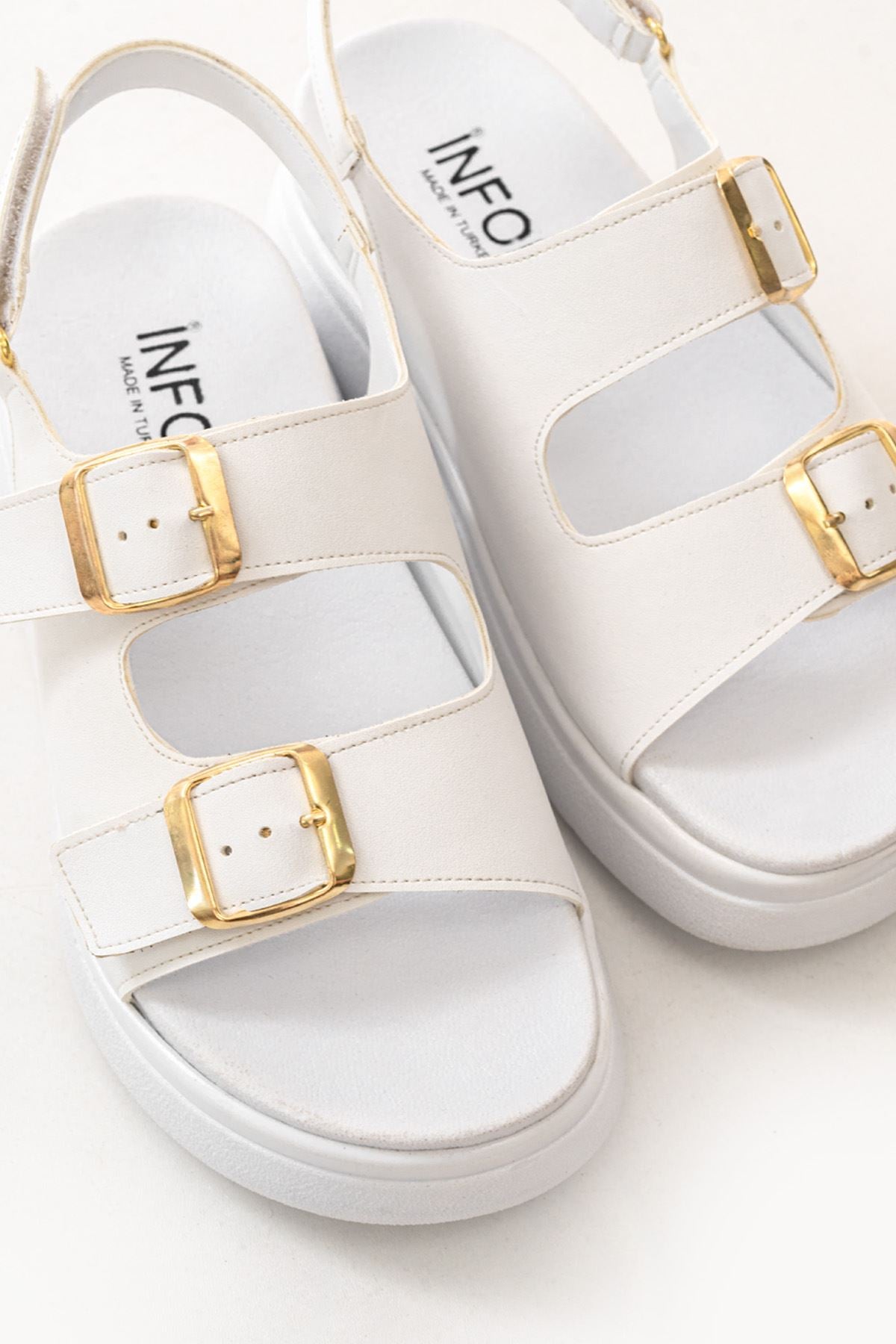 Pallani Beyaz Dolgu Topuk Kadın Sandalet