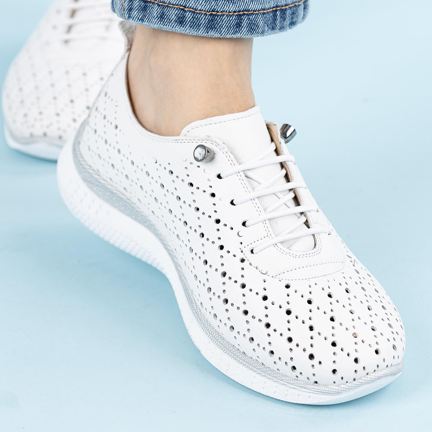 Palmer Kadın Hakiki Deri Beyaz Günlük Ayakkabı