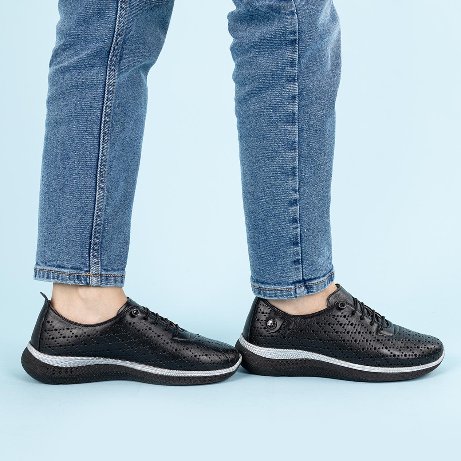 Palmer Kadın Hakiki Deri Siyah Günlük Ayakkabı