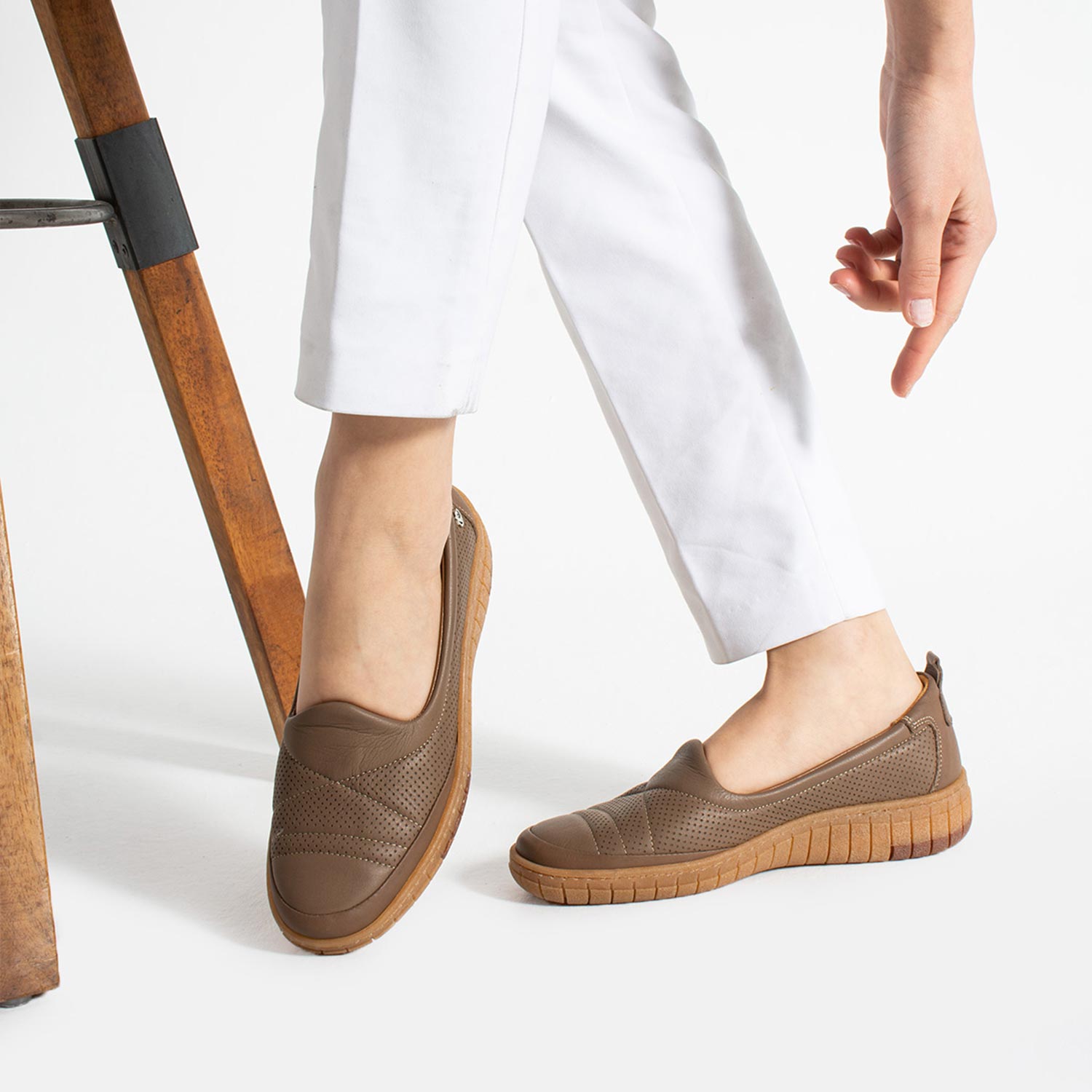 Pierre Cardin Denara Kadın Hakiki Deri Ceviz Babet