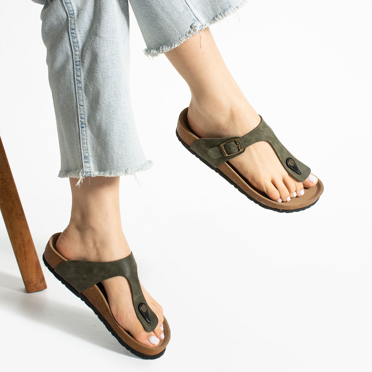 Pierre Cardin Lunar Kadın Haki Parmak Arası Terlik