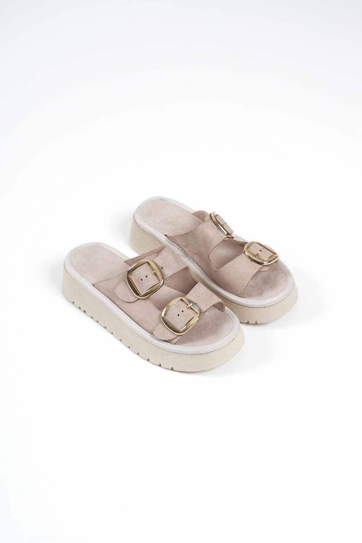 Place Kadın Süet Bej Terlik