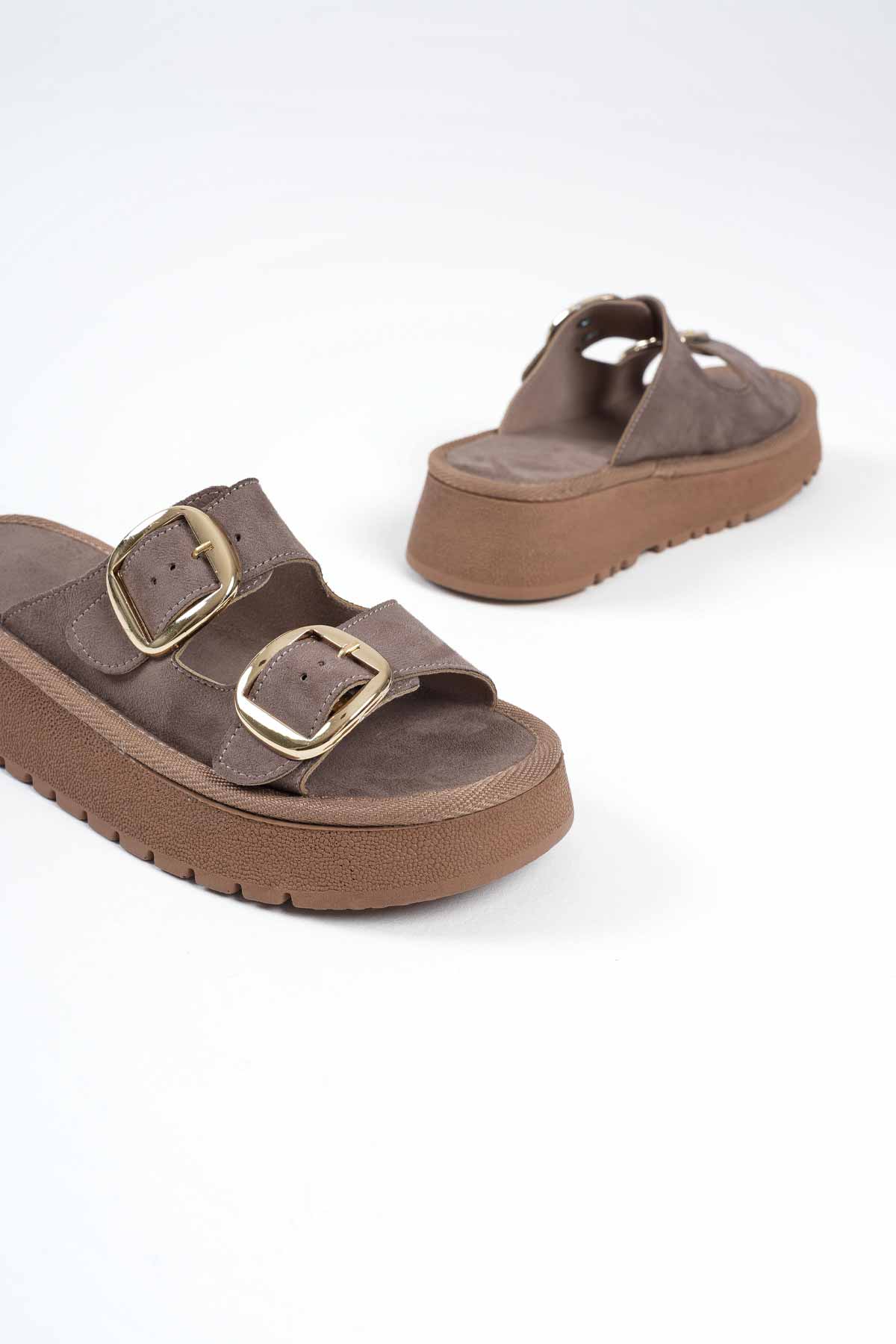 Place Kadın Süet Vizon Terlik