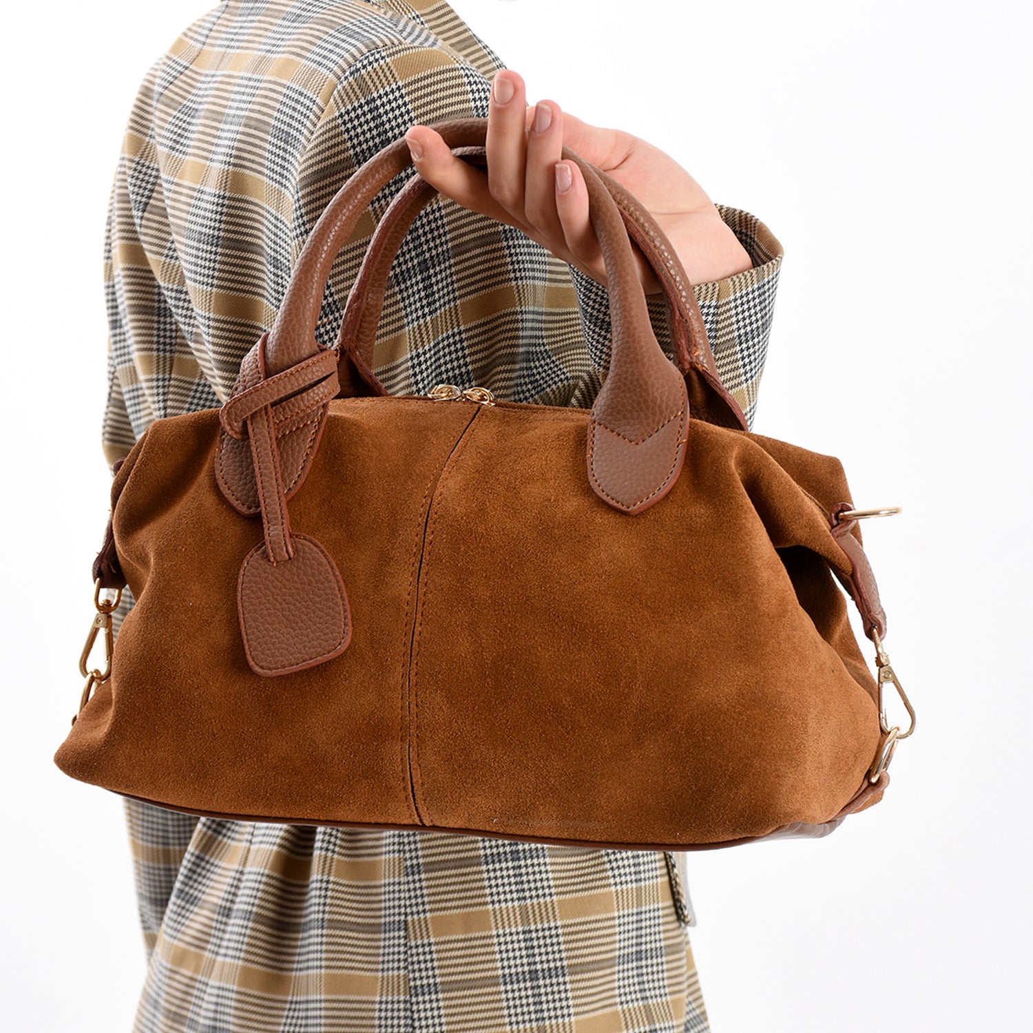 Reldman Kadın Hakiki Süet Deri Omuz Çantası