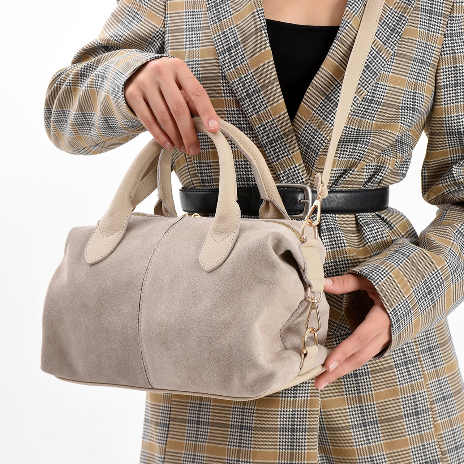 Reldman Kadın Hakiki Süet Deri Omuz Çantası