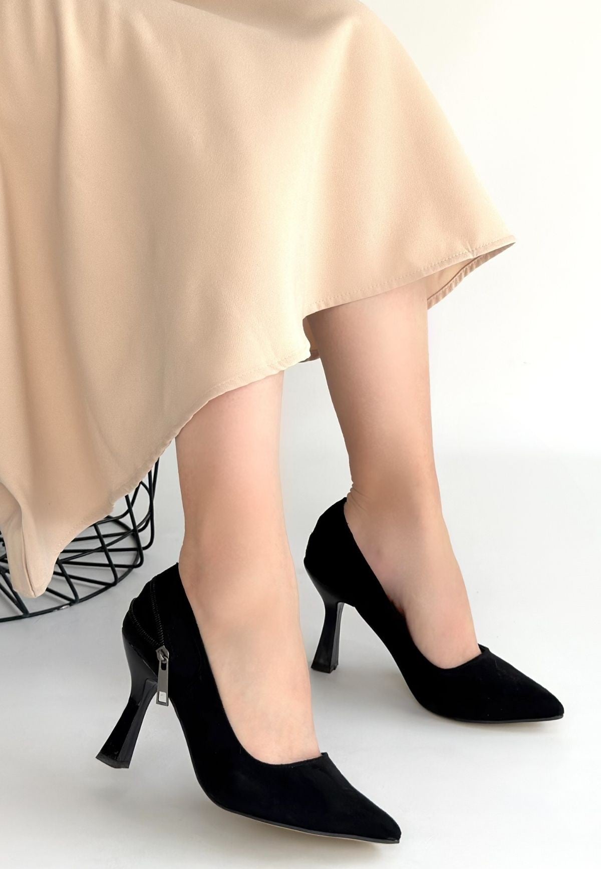 Retta Kadın Siyah Süet Topuklu Ayakkabı