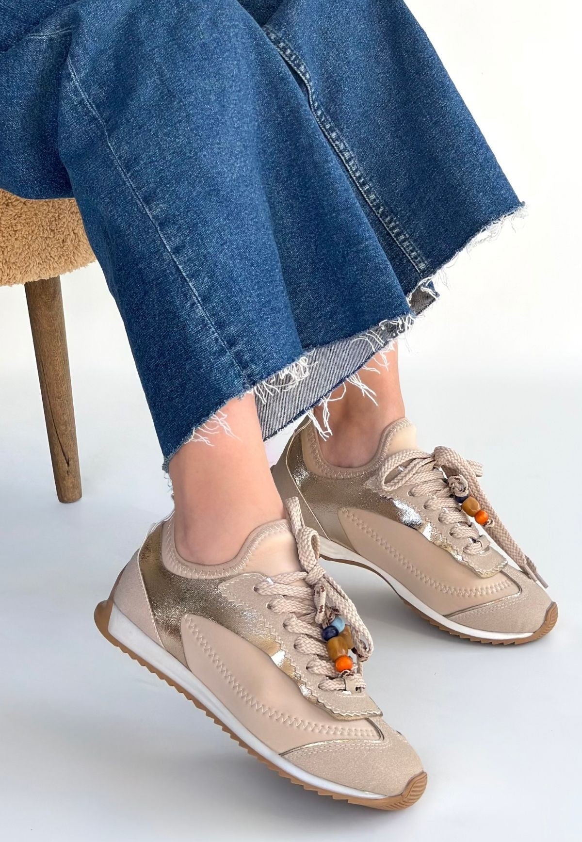 Riaf Bej Bağcıklı Spor Ayakkabı