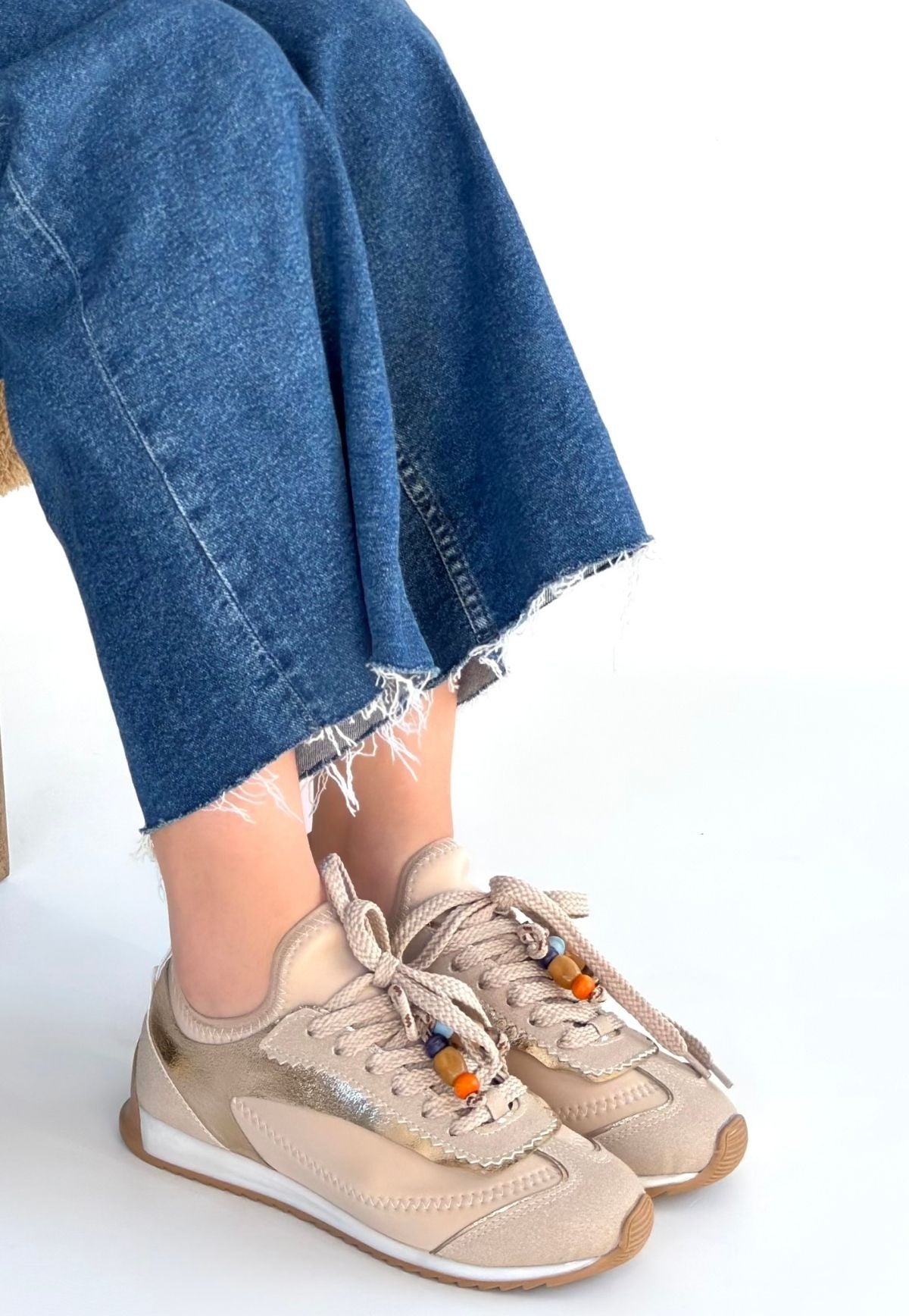 Riaf Bej Bağcıklı Spor Ayakkabı