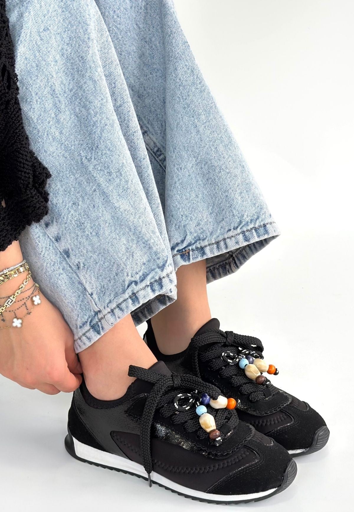 Riaf Siyah Bağcıklı Spor Ayakkabı