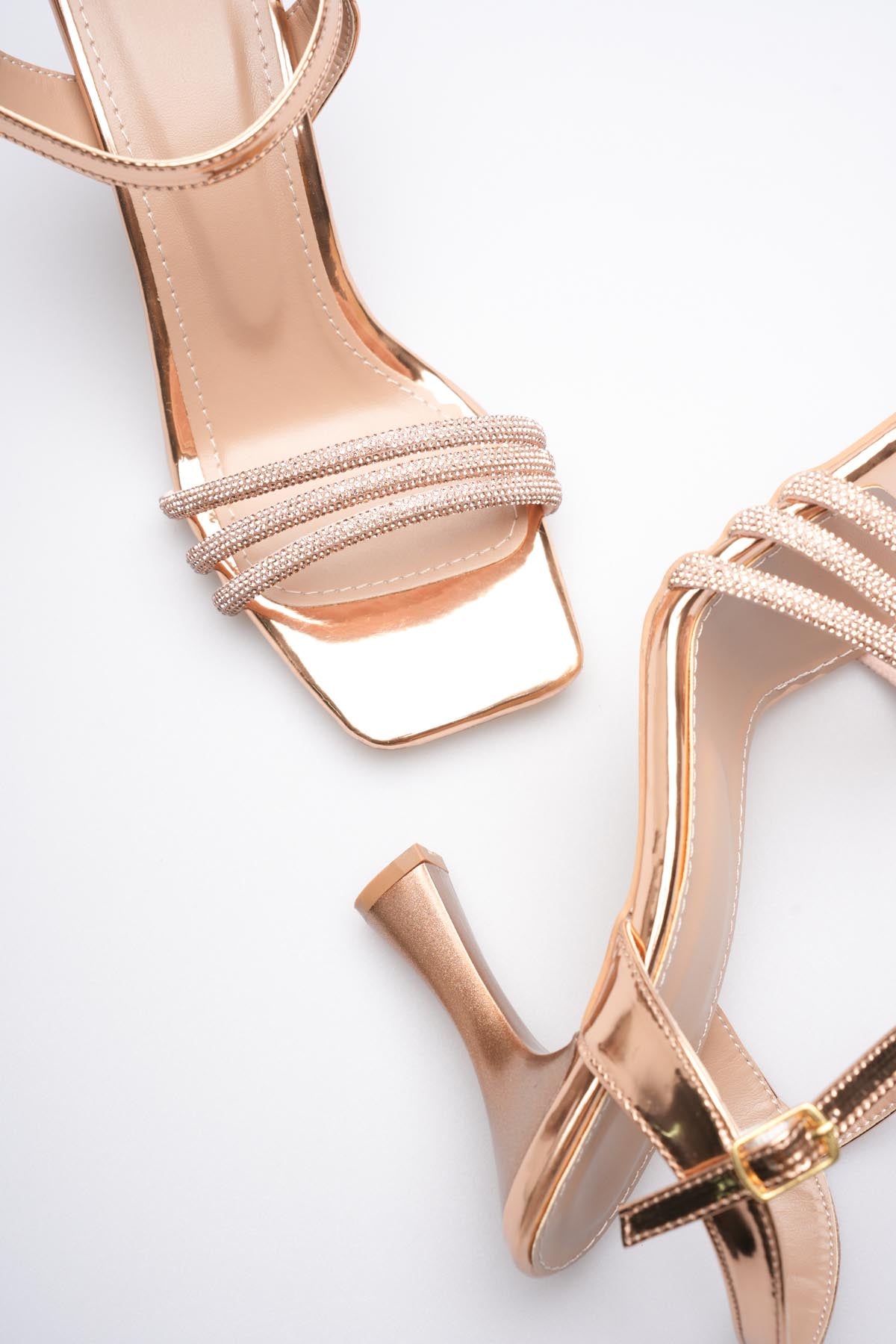 Velisse Kadın Rose Gold Taşlı Abiye Ayakkabı