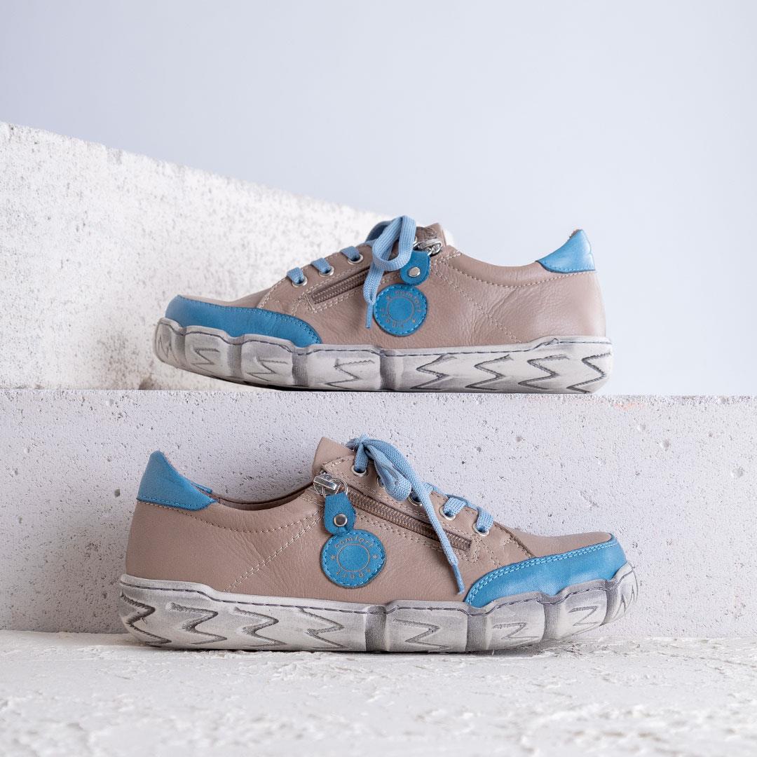 Serpa Mavi/Vizon Hakiki Deri Kadın Ayakkabı