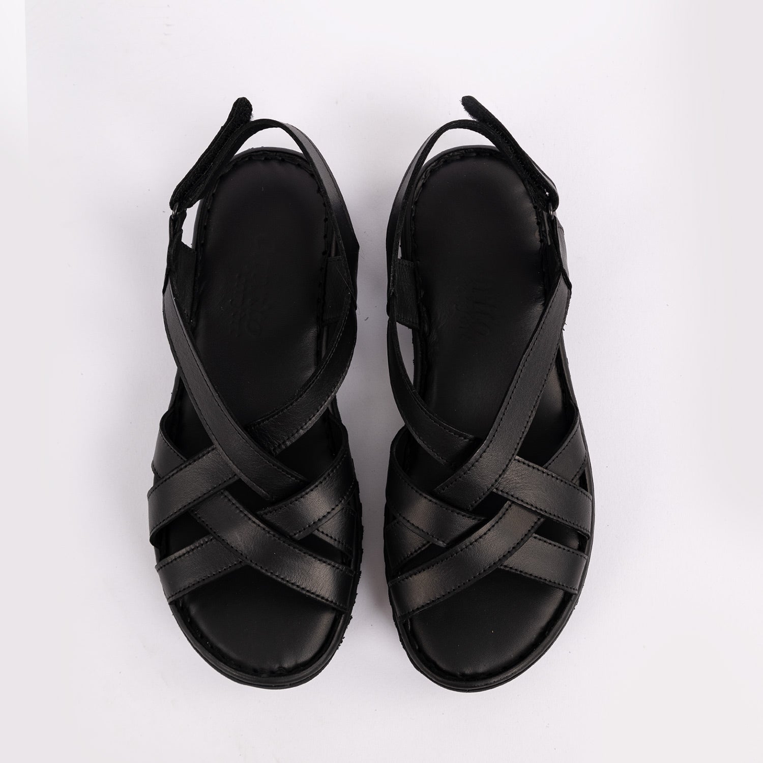 Seta Kadın Hakiki Deri Mat Siyah Sandalet