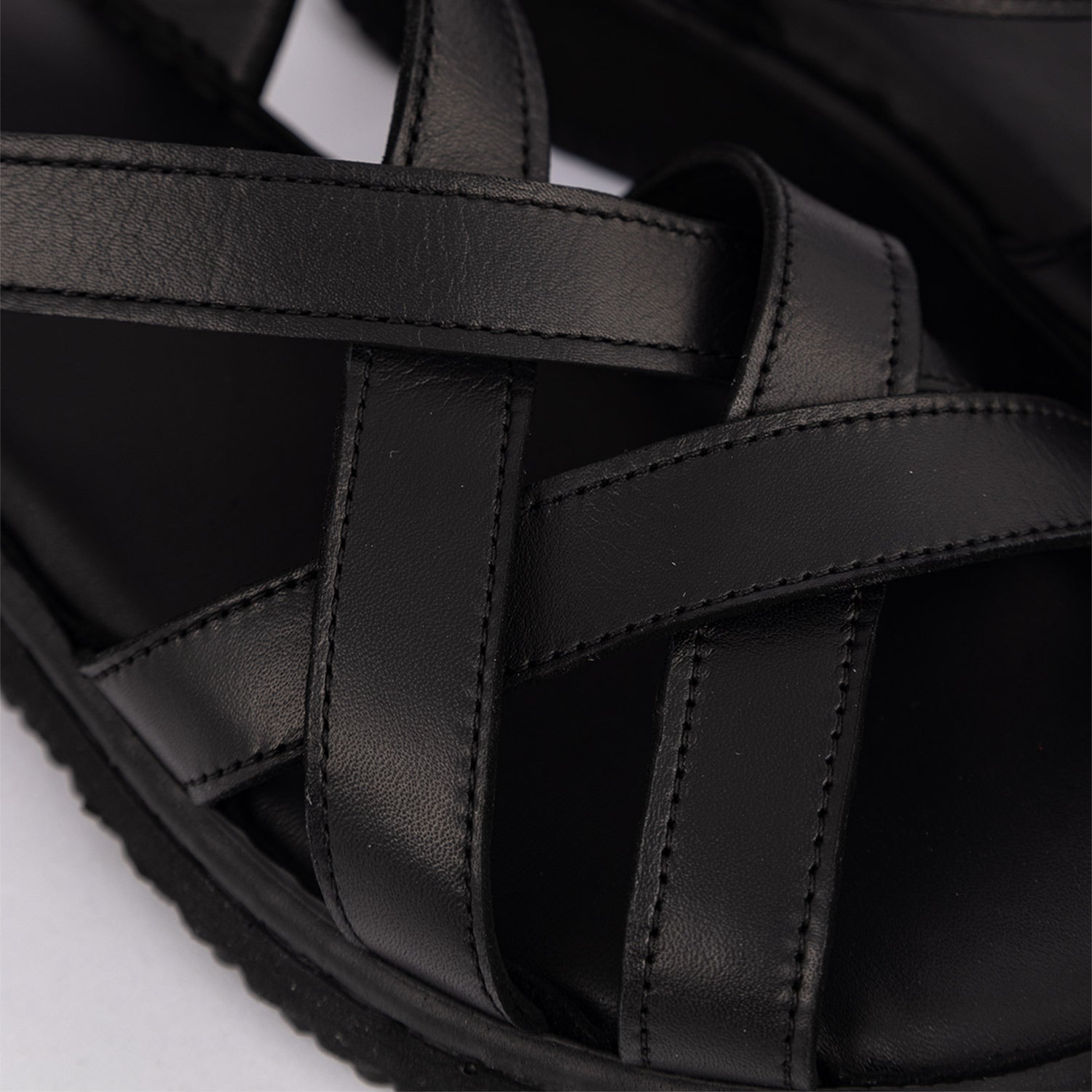 Seta Kadın Hakiki Deri Mat Siyah Sandalet