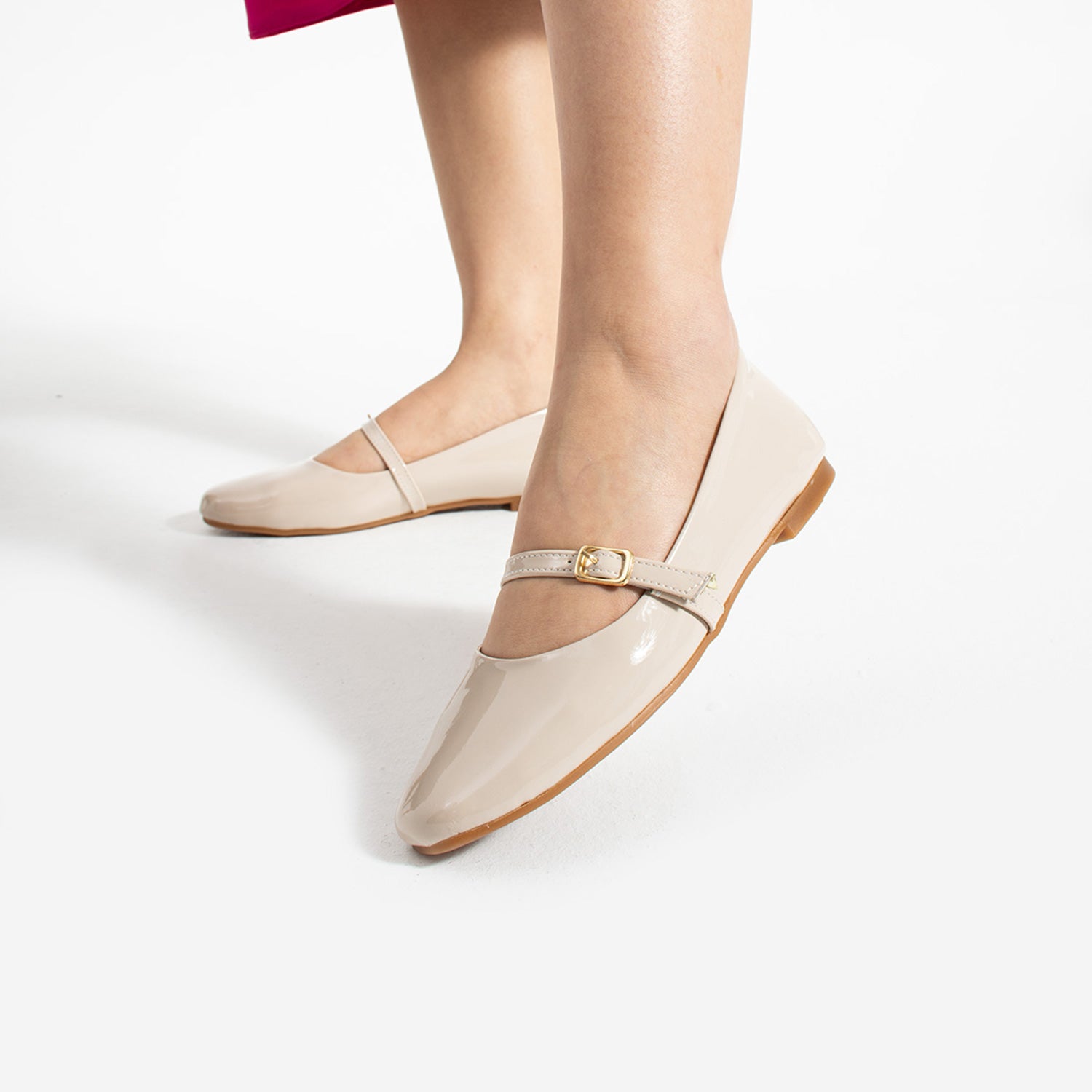 Snoek Kadın Rugan Ten Babet Ayakkabı