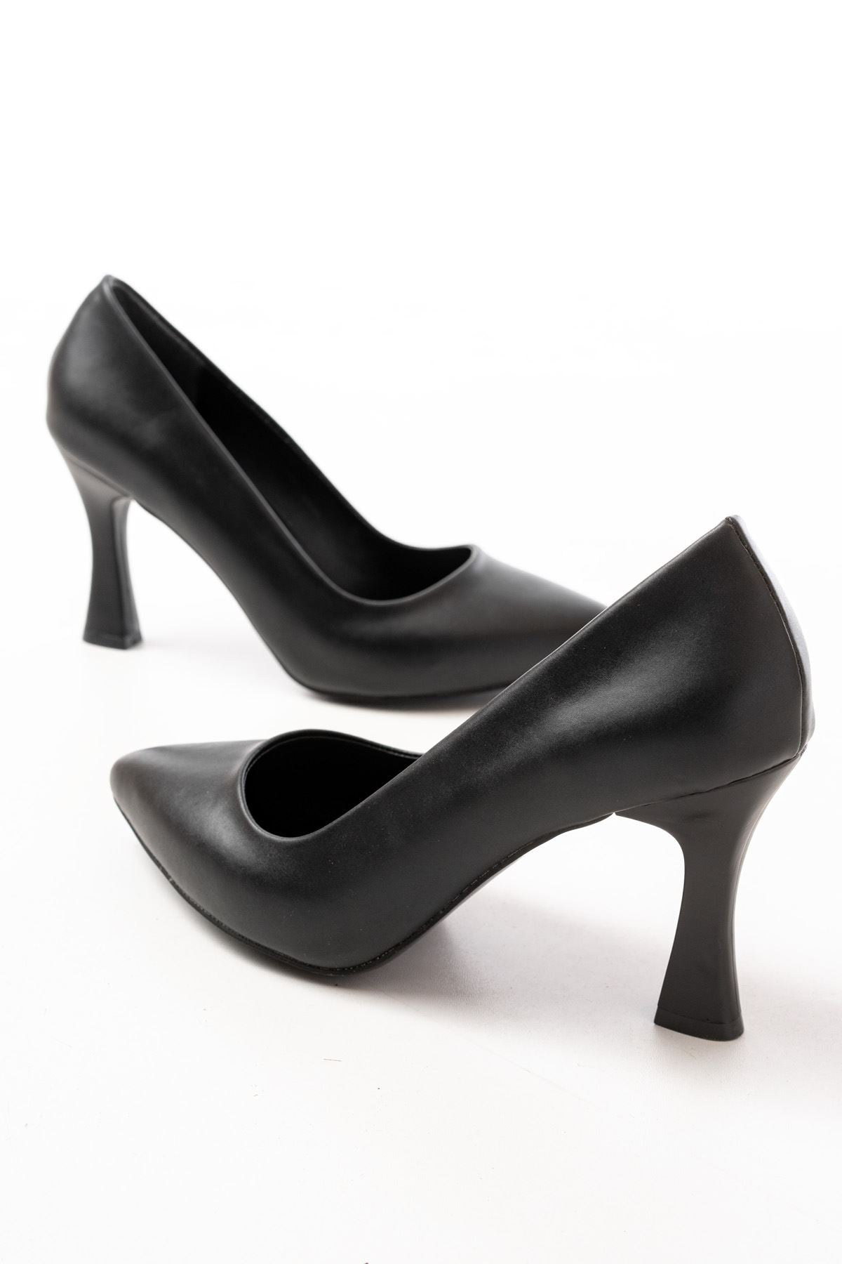 Alashun Siyah Kadın Topuklu Stiletto Ayakkabı