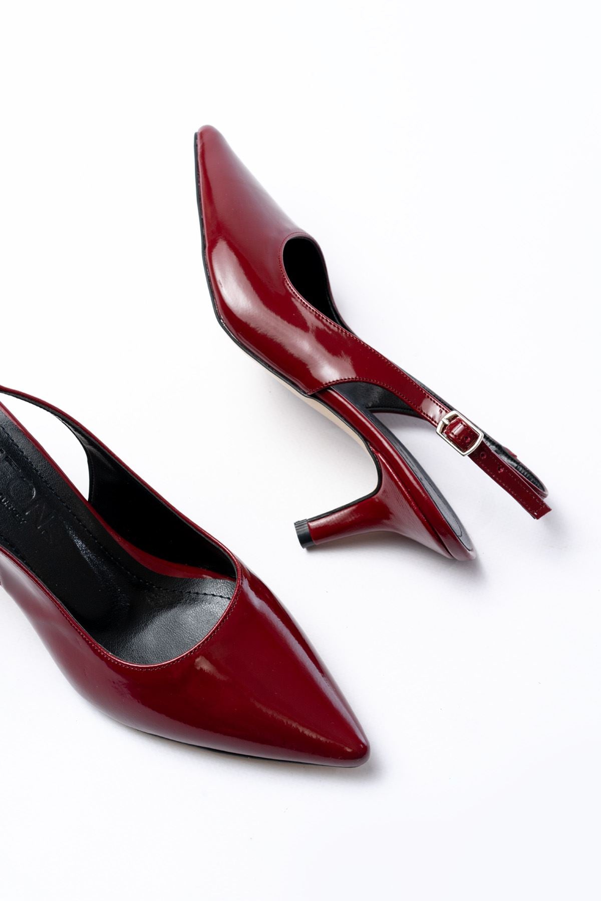 Facenrel Bordo Rugan Kadın Topuklu Ayakkabı