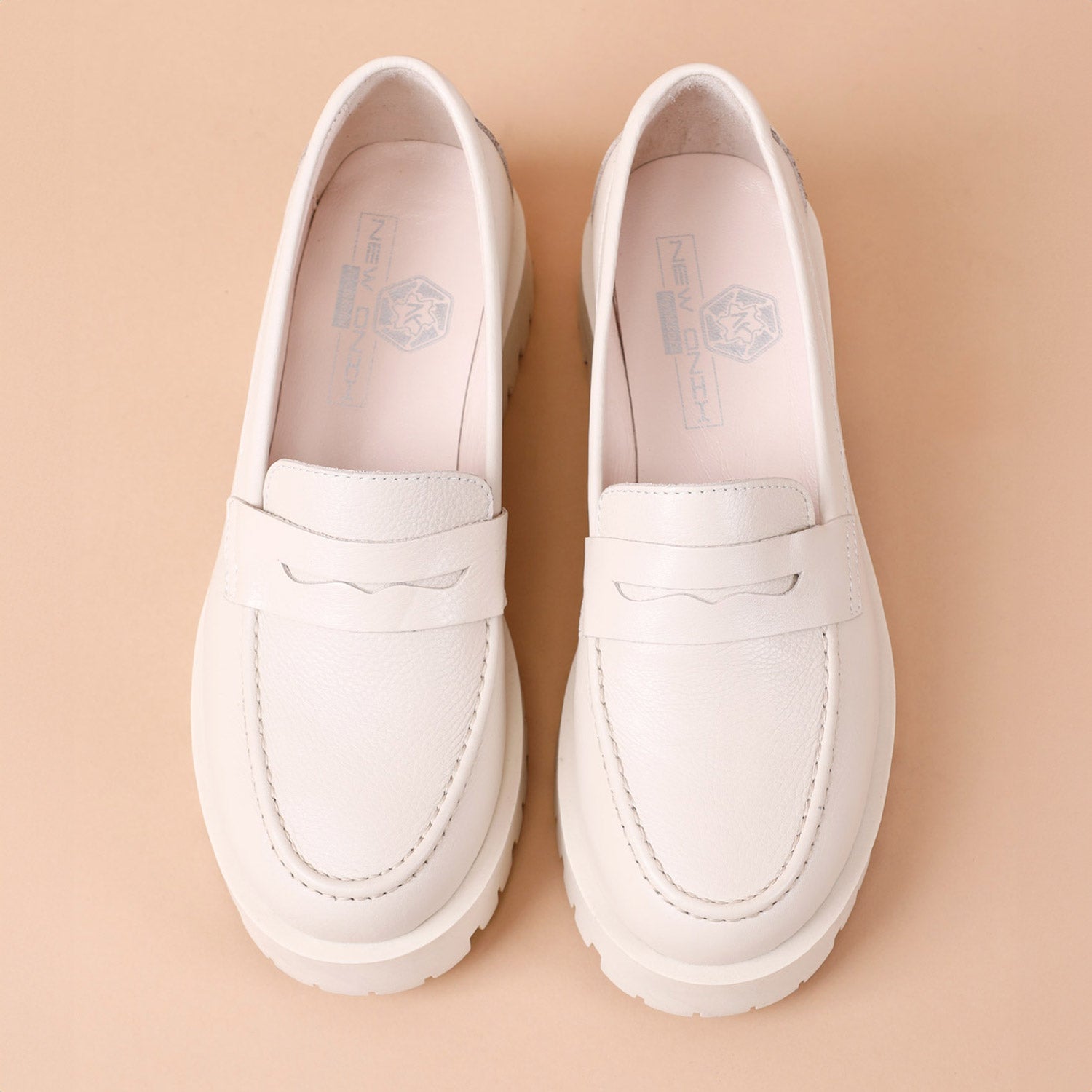 Tardeney Kadın Bej Hakiki Deri Loafer Ayakkabı