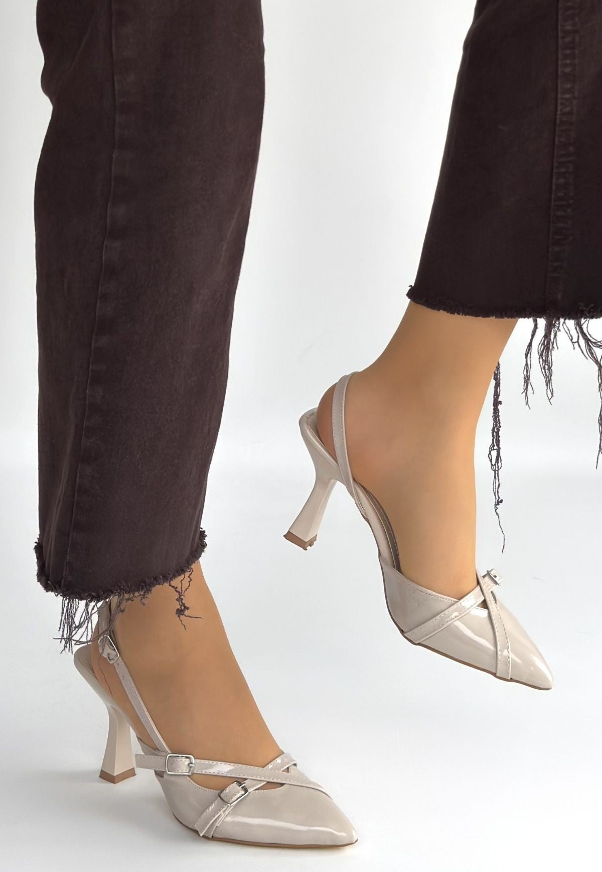 Tetti Kadın Bej Rugan Topuklu Ayakkabı