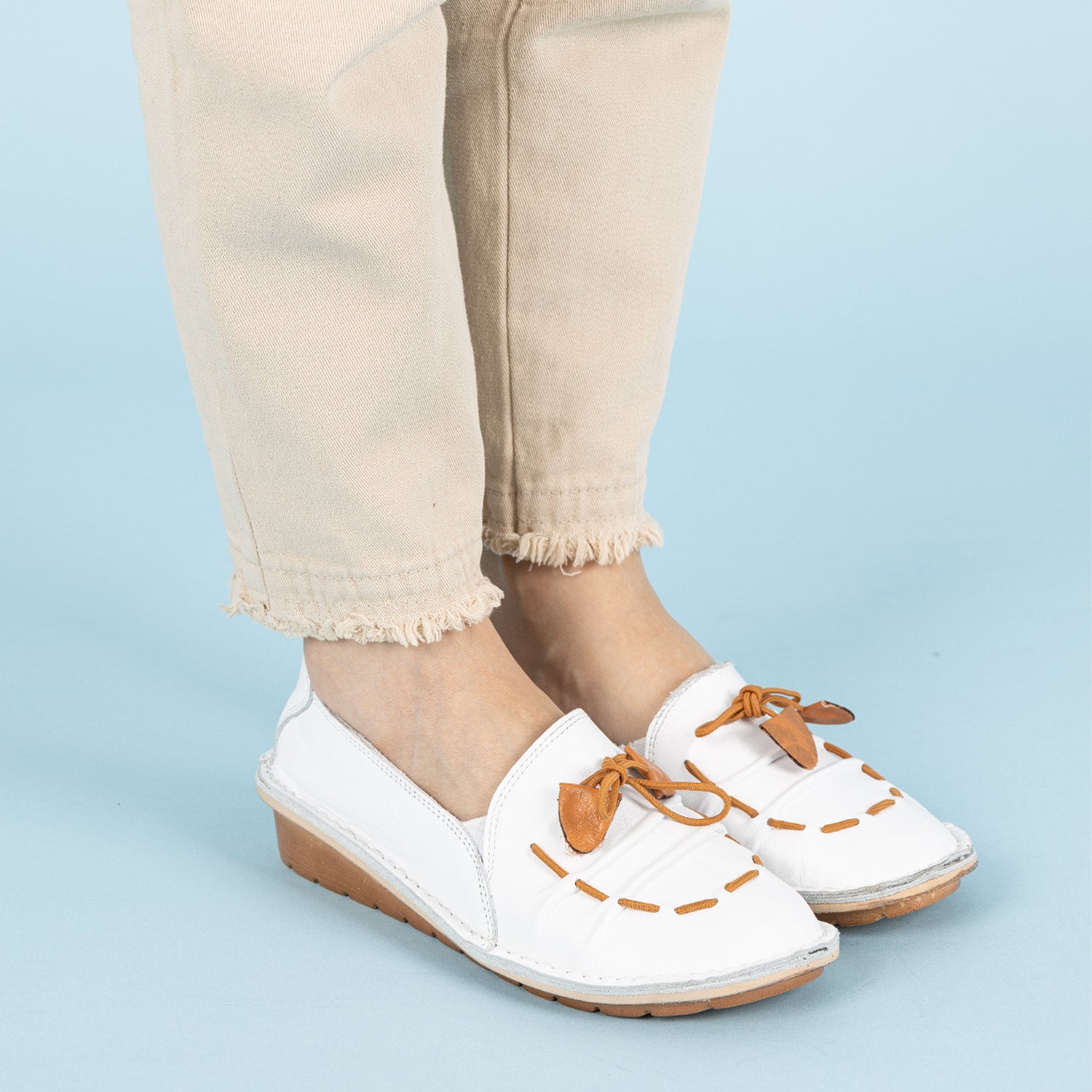 Toledo Kadın Hakiki Deri Beyaz Babet Ayakkabı