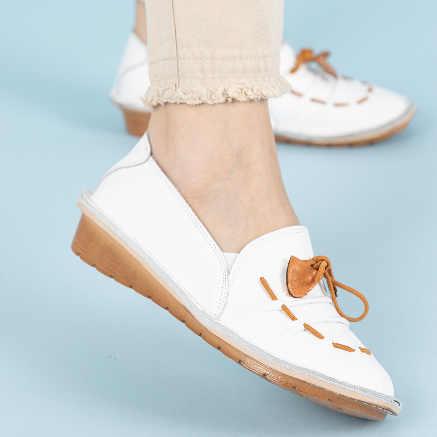 Toledo Kadın Hakiki Deri Beyaz Babet Ayakkabı